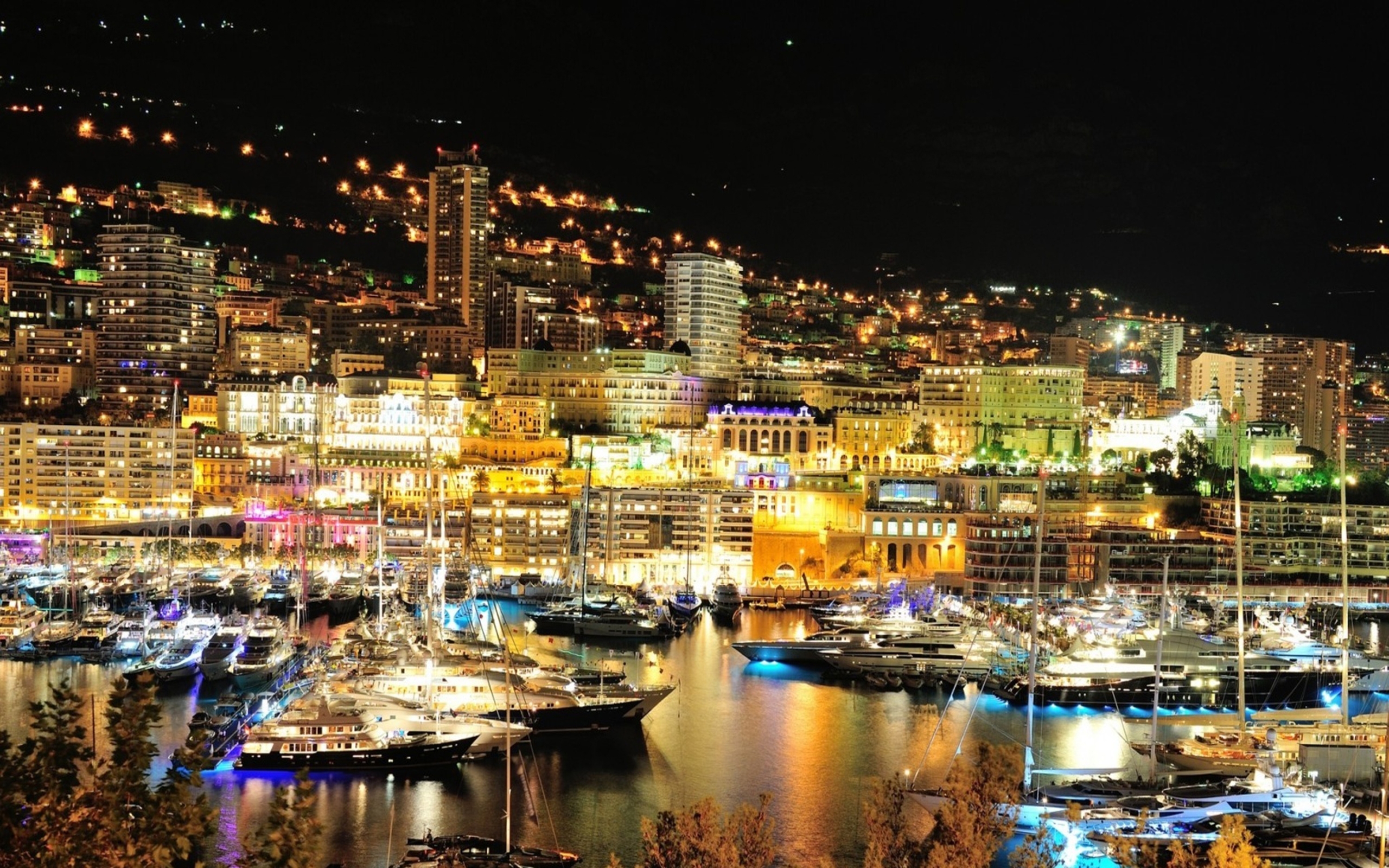 Fabulous Monaco Harbor Marina At Night HD Wallpaper 493176, Wallpaper13.com