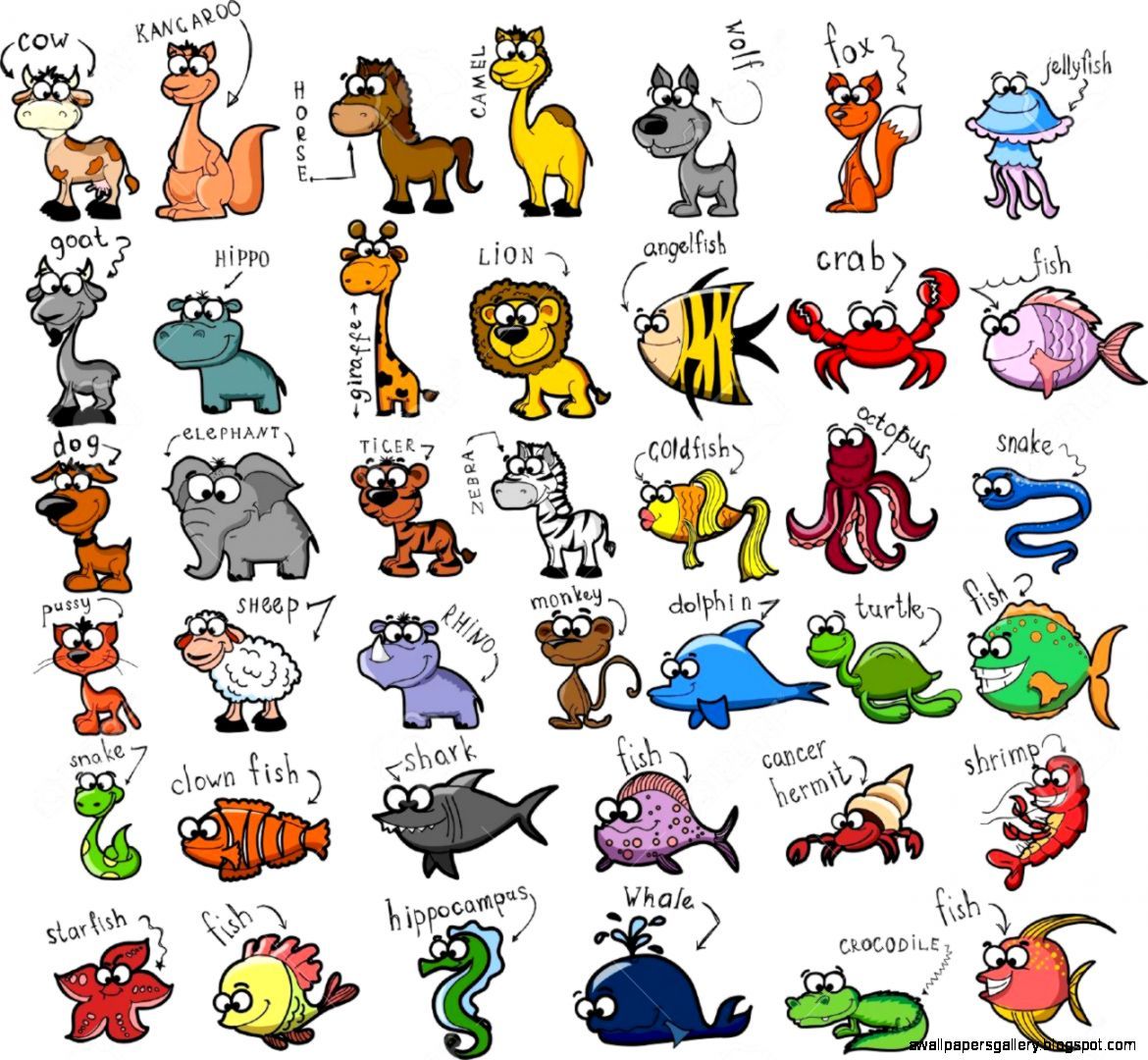 Free Coloring Picture: Cute Zoo Animals Drawings