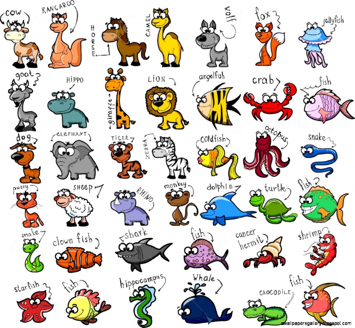 Free Coloring Picture: Cute Zoo Animals Drawings