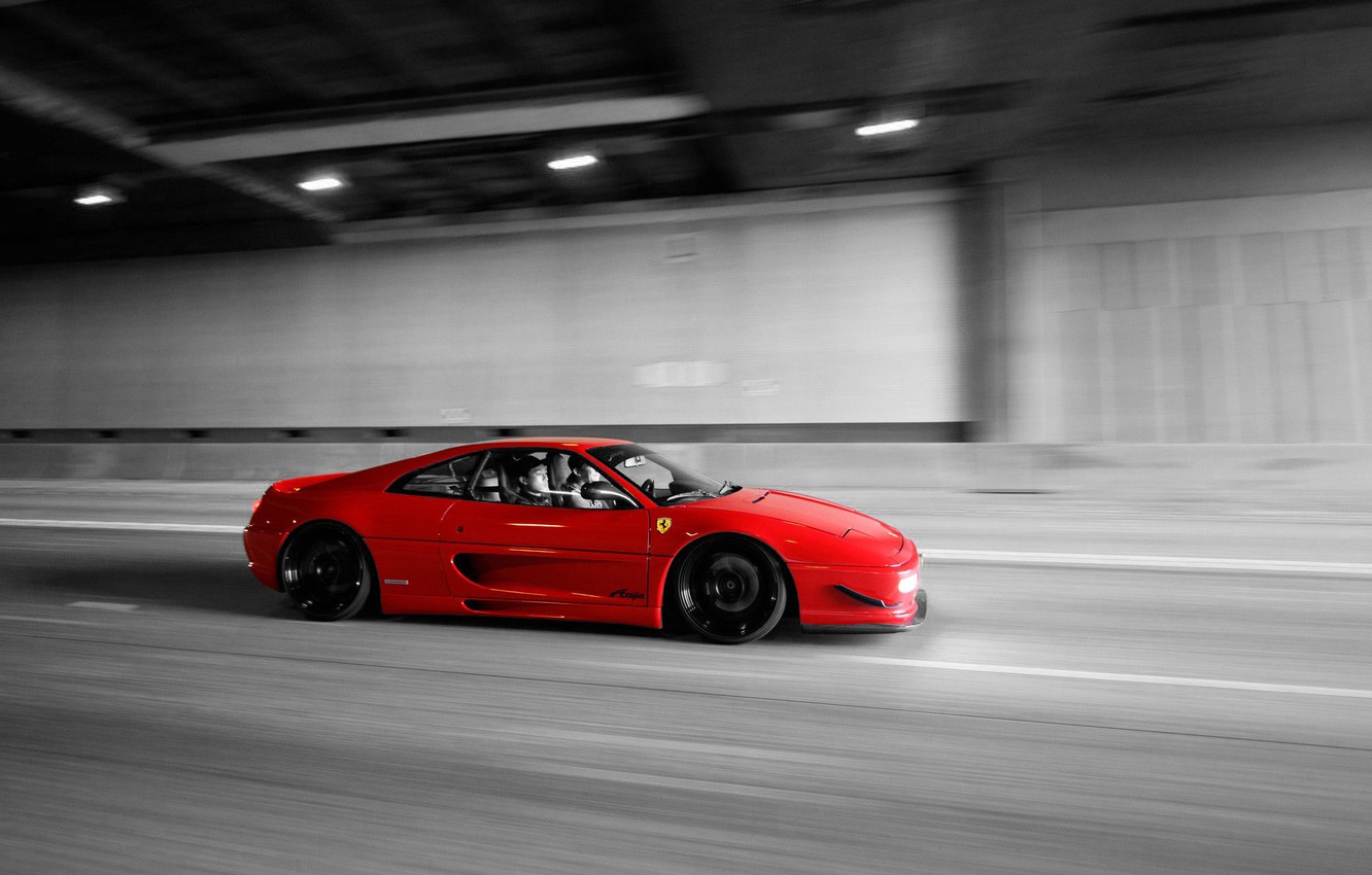 Wallpaper Ferrari, Red, Speed, F Tunnel, Black & White image for desktop, section ferrari