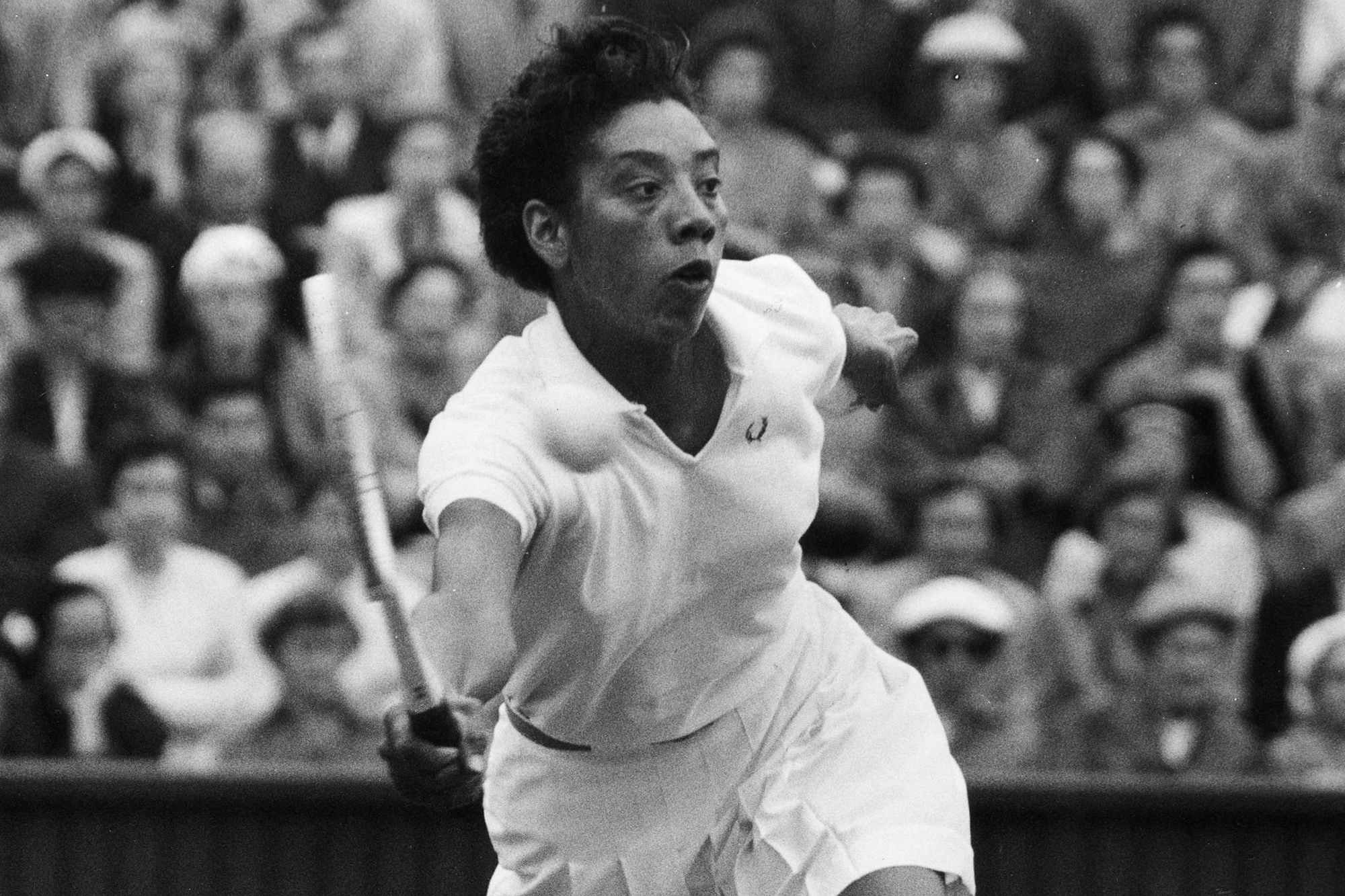 Althea Gibson becomes first black player in the U.S. national tennis championships