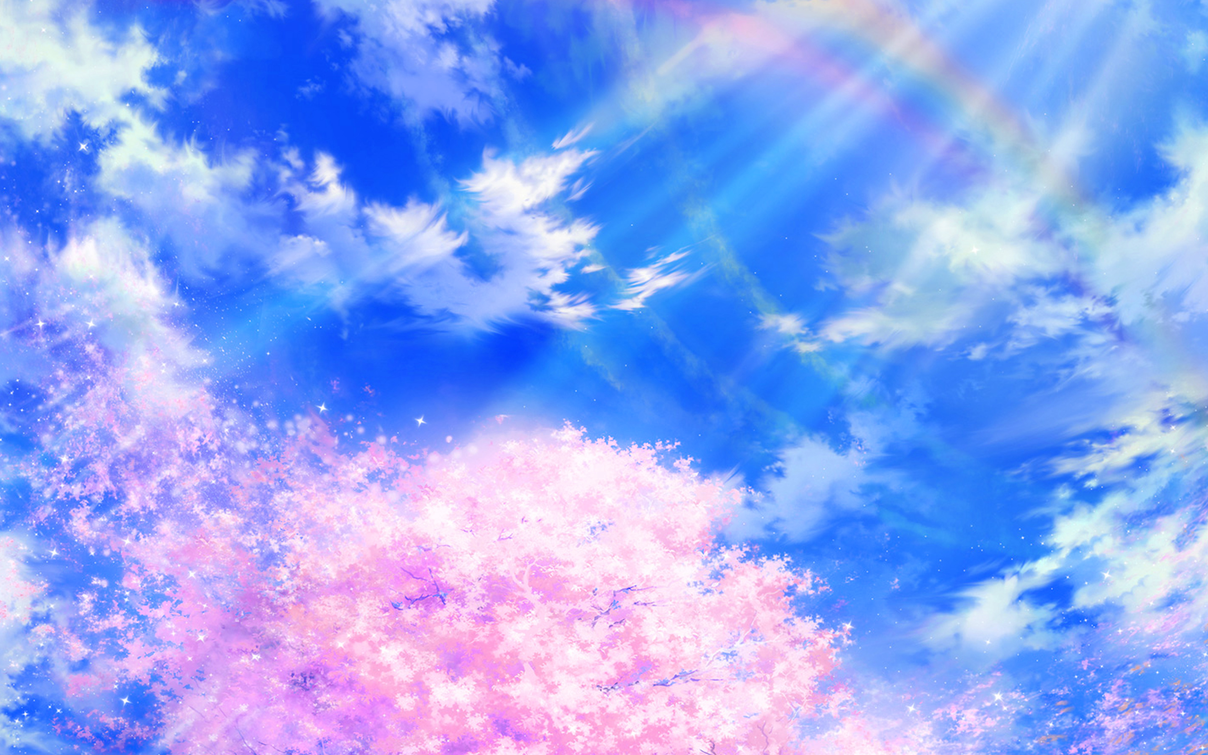 Anime sky cloud spring llustration Wallpaper 4k Ultra HD