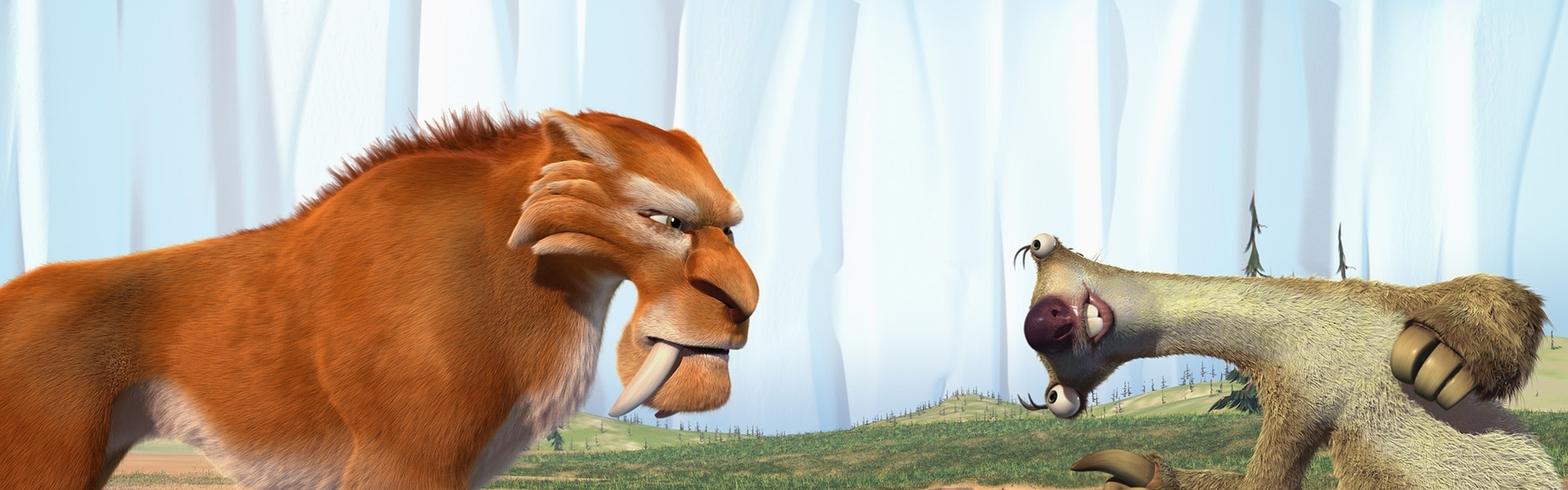 Wallpaper Ice Age, Diego, Sid, Saber Toothed Tiger, Sloth