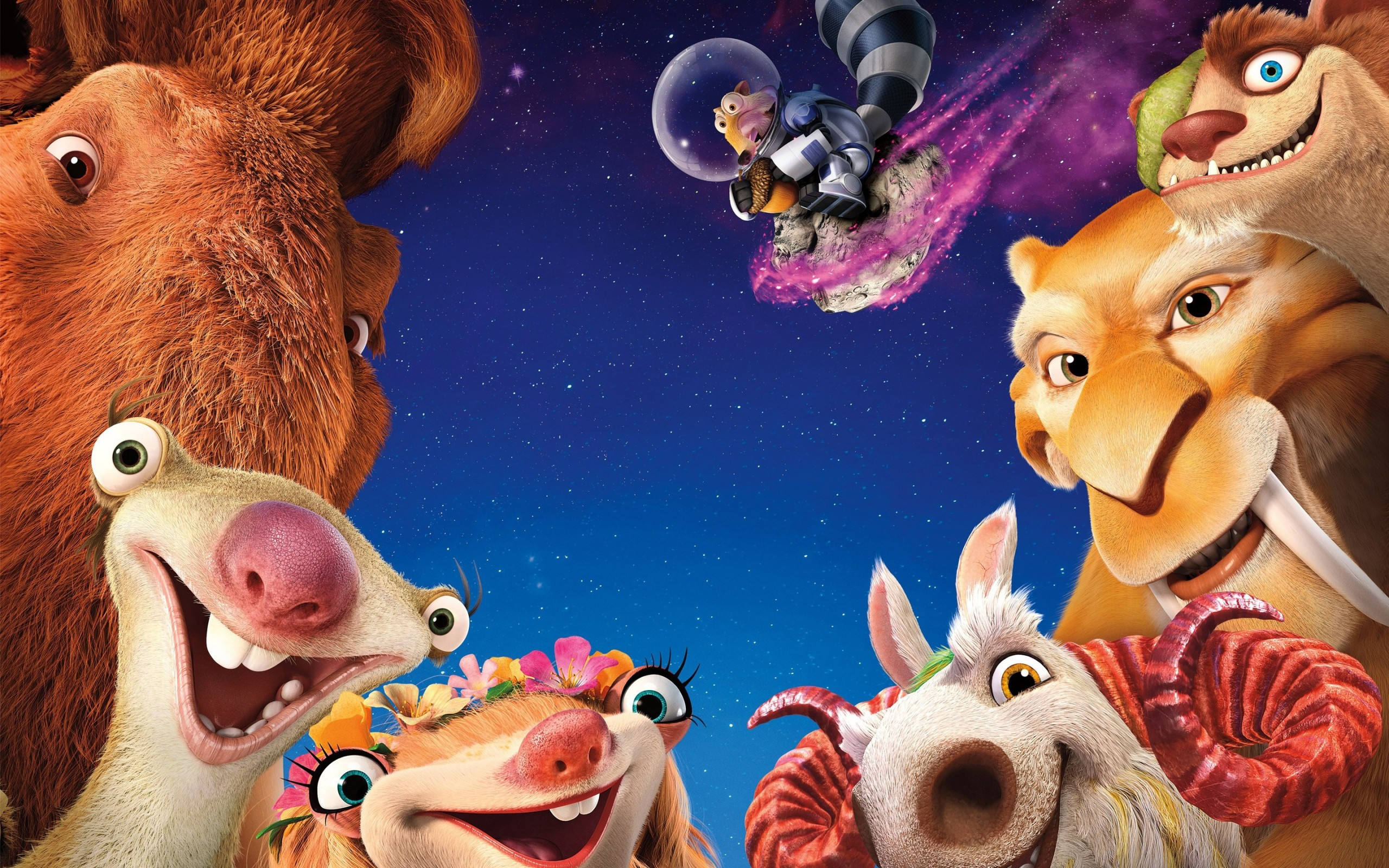 Download 2560x1600 Ice Age Collision Course, Sid, Diego, Shangri Llama, Animation Wallpaper for MacBook Pro 13 inch
