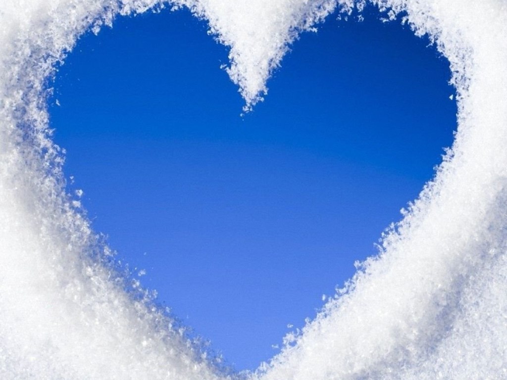 Winter Love Heart Snow Wallpaper HD Desktop Background