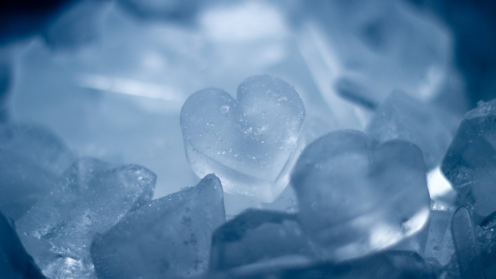 Wallpaper ice, heart, form, snow
