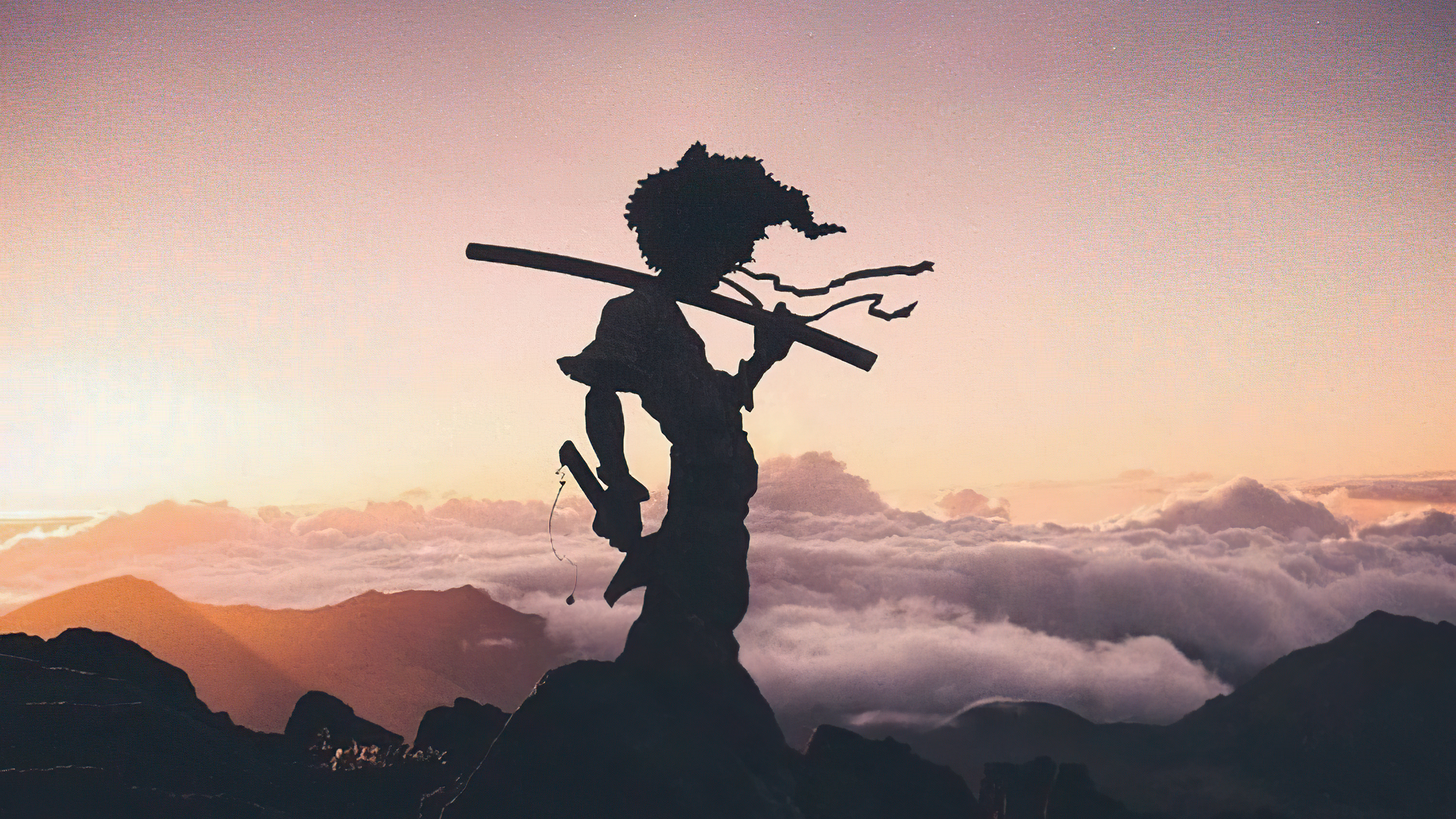 afro samurai, anime boy, anime, artist, artwork, digital art, hd, 4k HD Wallpaper