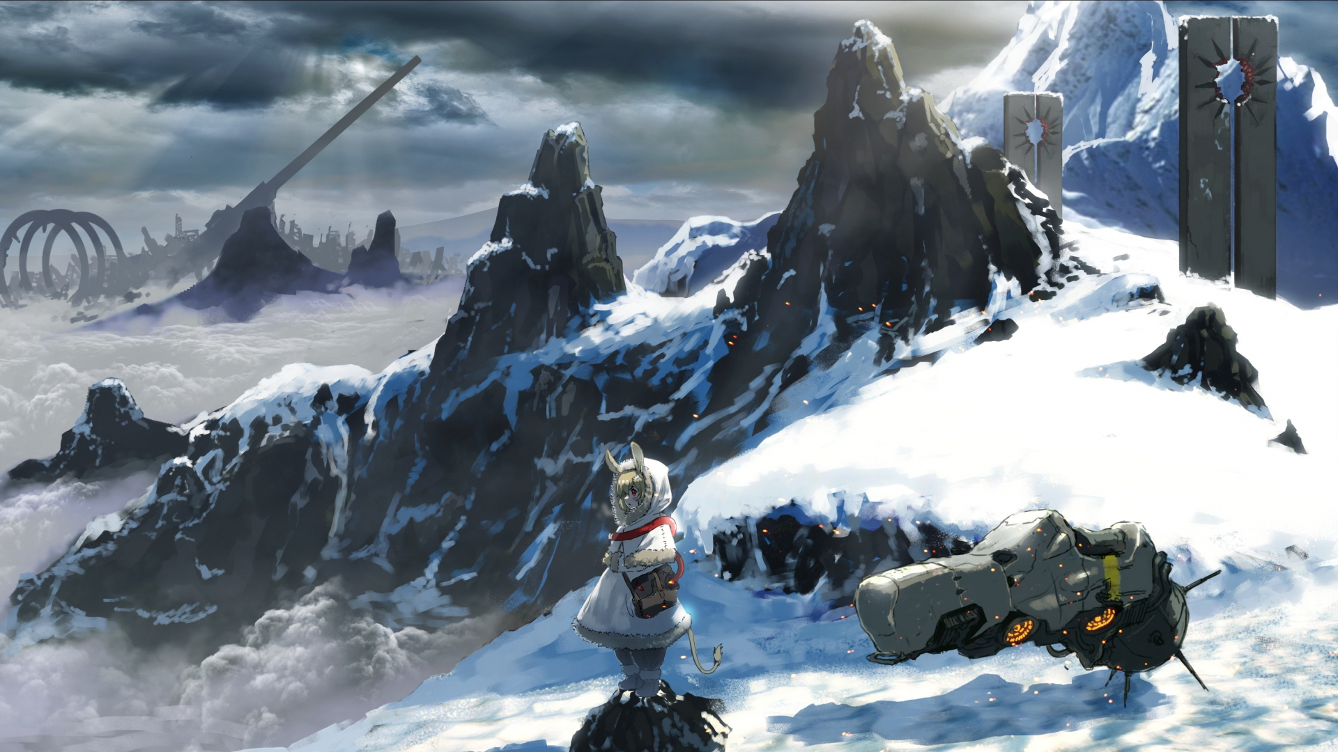 Download original, anime girl, winter, outdoor 1920x1080 wallpaper, full hd, hdtv, fhd, 1080p wallpaper, 1920x1080 HD image, background, 4915