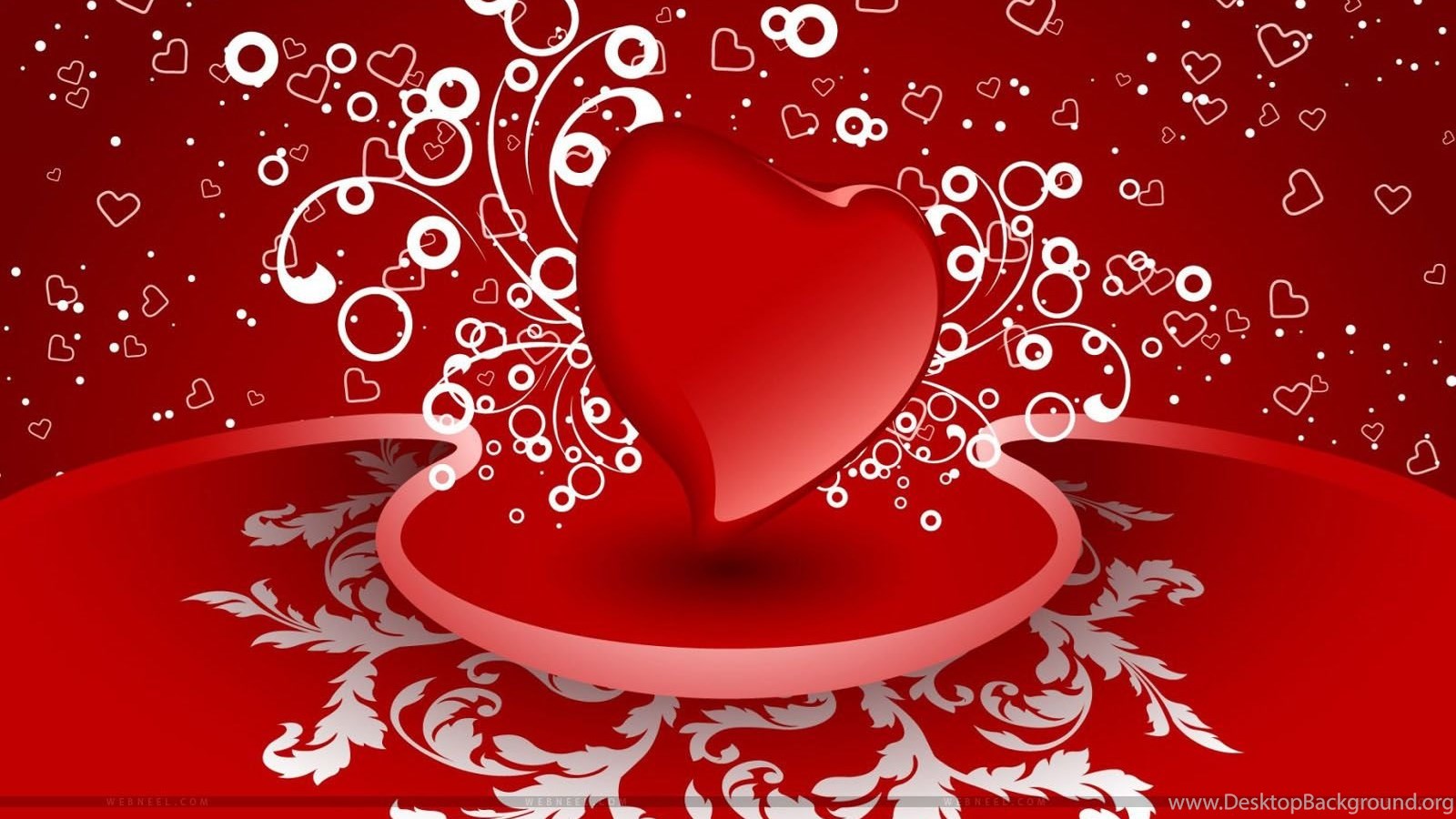 Red heart romantic valentine Desktop Background