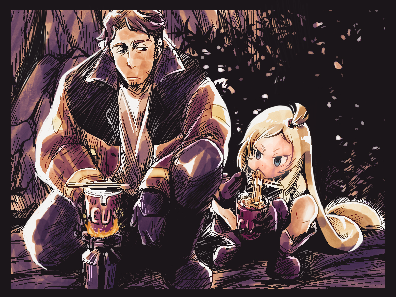 gagumber and memenpu (sakugan) drawn by ya_(pixiv_41082042)