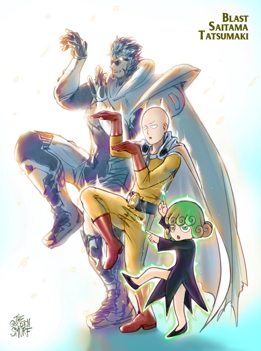 Tatsumaki, Saitama, And Blast (one Punch Man And 1 More) Drawn