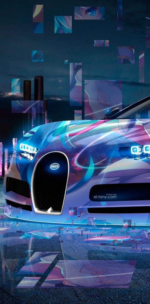 Custom anime Bugatti wallpaper