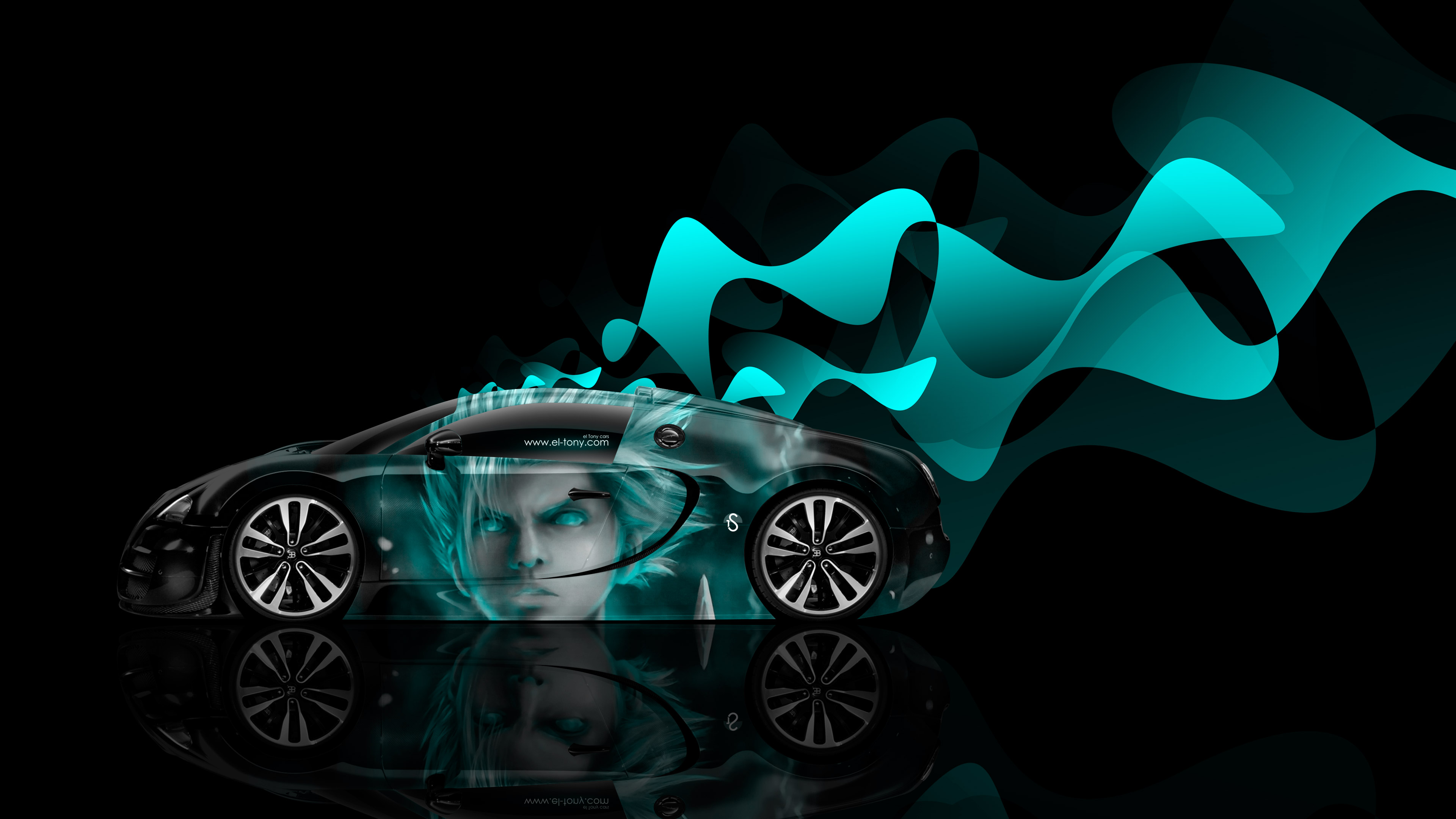 Bugatti Veyron Side Anime Aerography Car 2014 el Tony