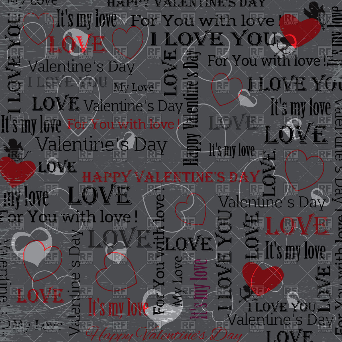 Valentine's Day Wallpaper With Hearts And Text In Vintage Valentines Day Background Wallpaper & Background Download