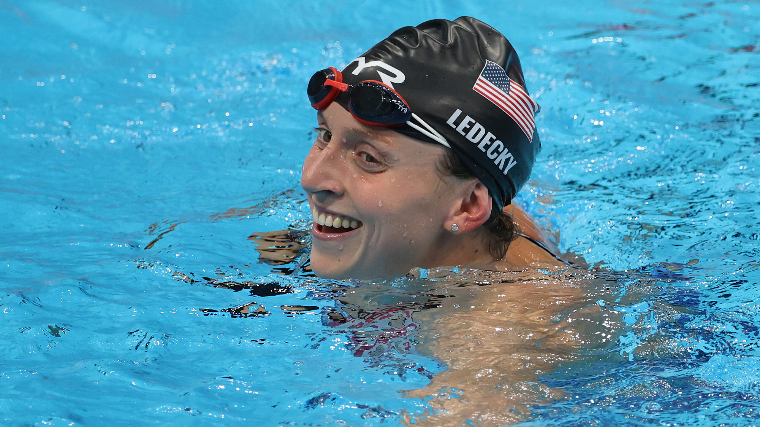 USA's Katie Ledecky Three Peats And Wins Olympic Gold Again In 800 Meter Freestyle
