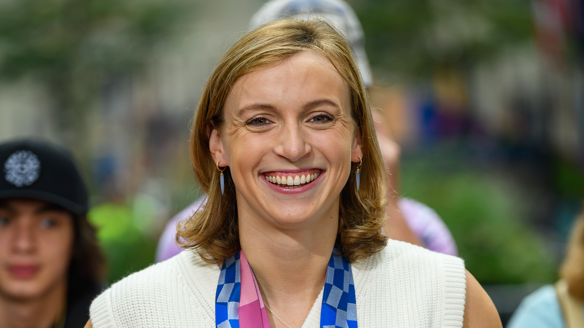 Olympic swimmer Katie Ledecky visits the TODAY plaza live