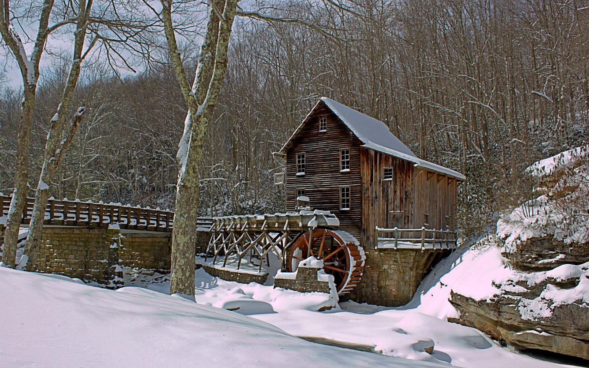 Farms: Glade Creek Grist West Virginia Winter Usa Architecture Va