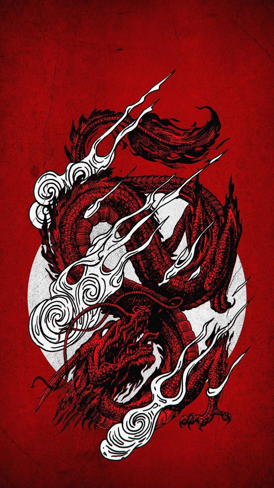 Japanese Dragon HD Aesthetic Wallpaper