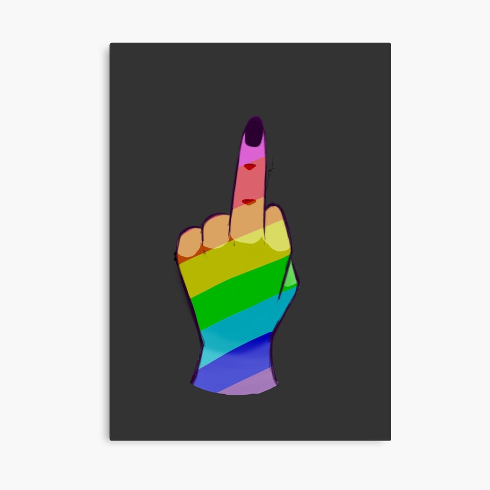 Gay pride middle finger Art Board Print