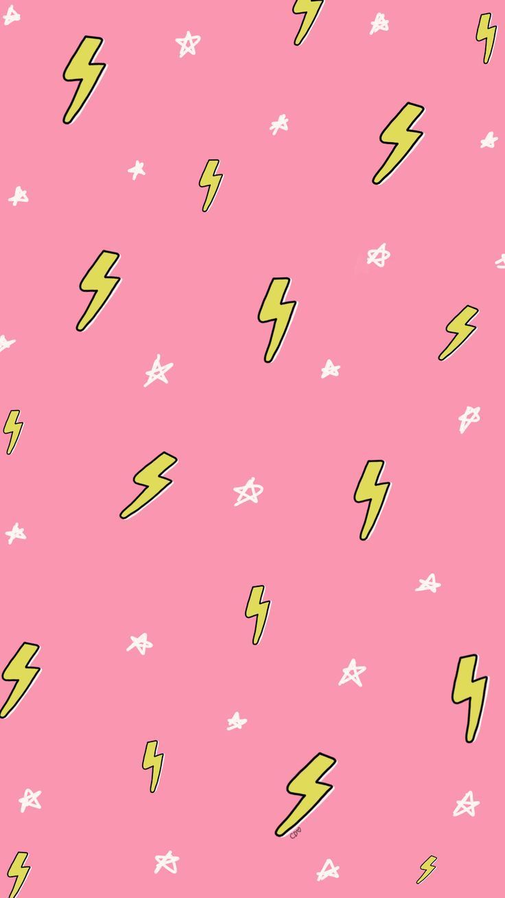 Aesthetic phone background / pink yellow and white / lightning bolts / artist Ca 4K. iPhone background wallpaper, Artsy background, Cute patterns wallpaper