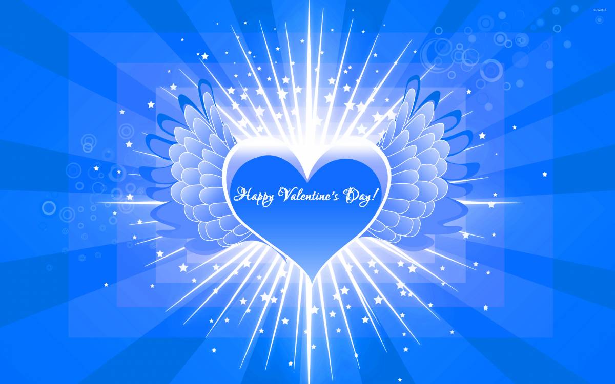 Wallpaper Valentines Day, Blue, Electric Blue, Heart, Graphics, Background Free Image