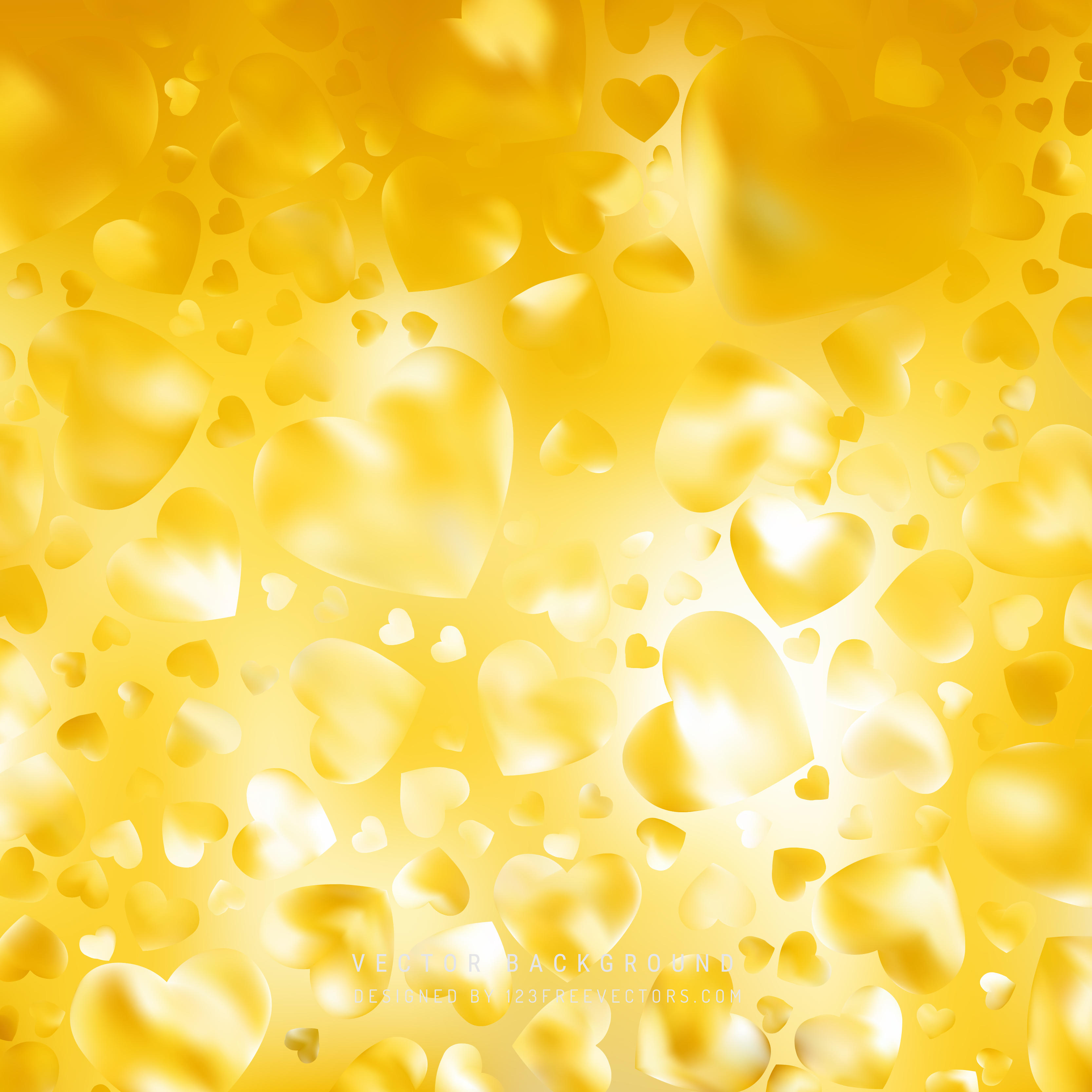 Valentines Day Yellow Heart Background