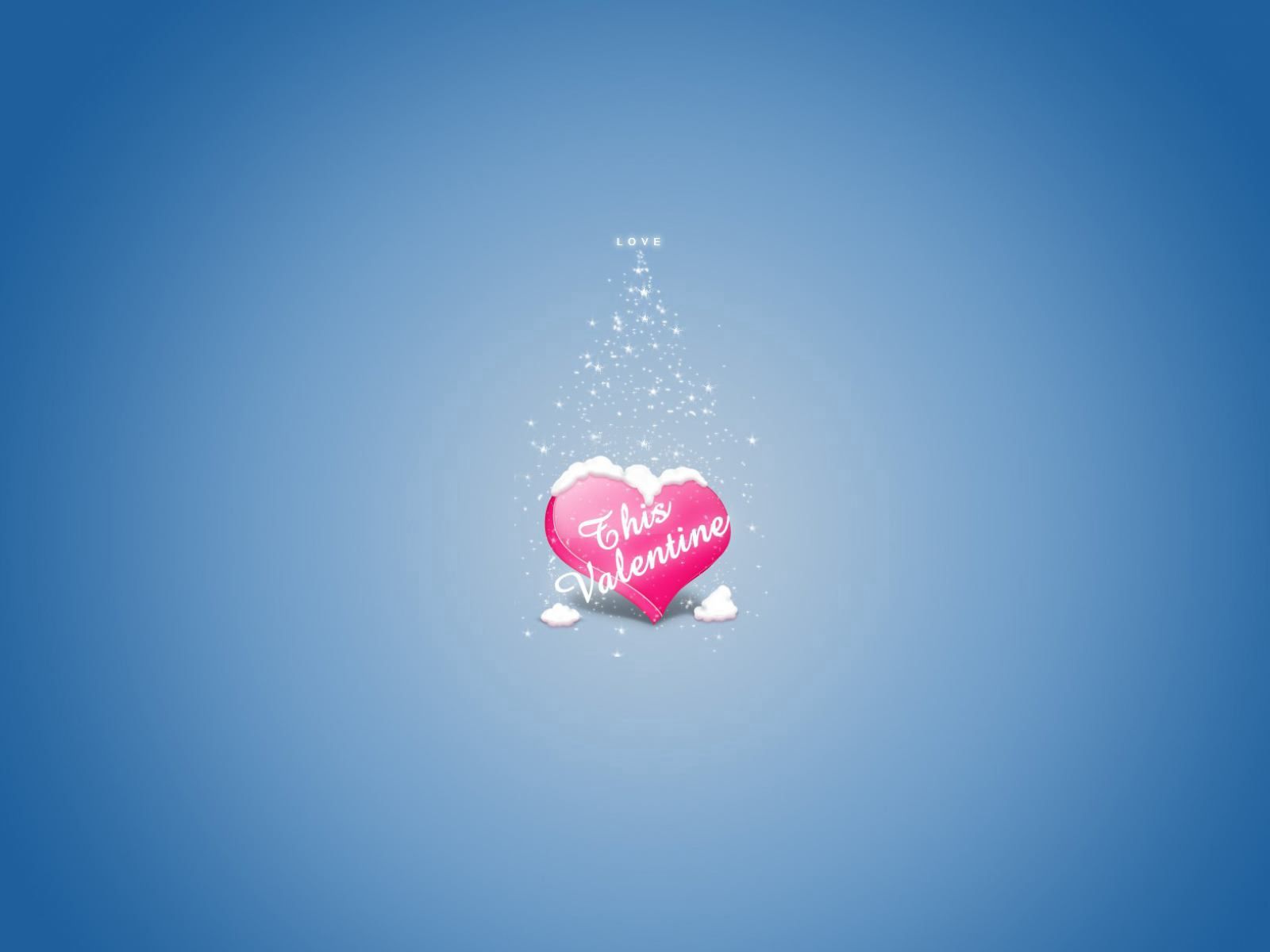 Download wallpaper 1600x1200 heart, snow, blue, valentines day standard 4:3 HD background
