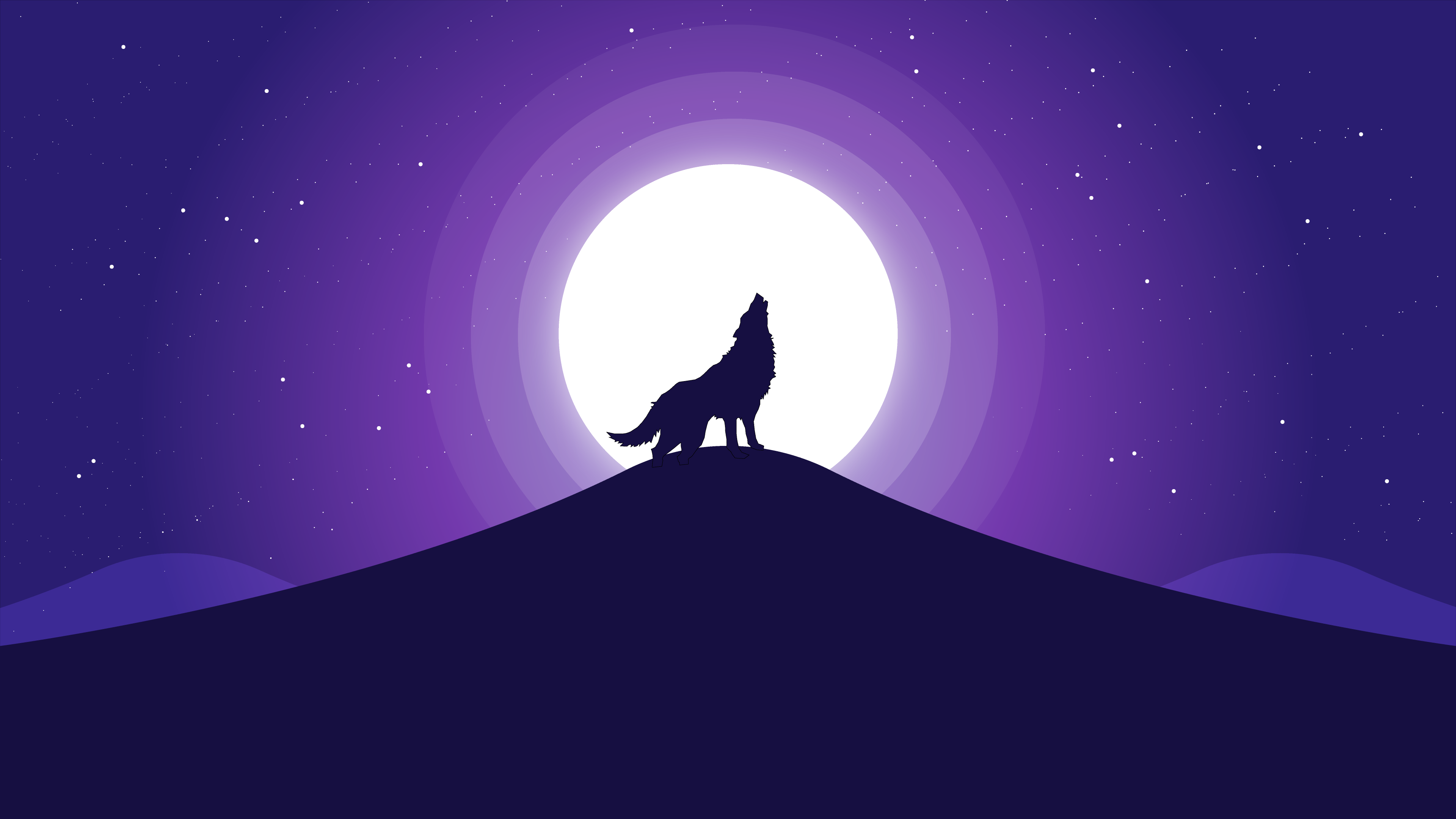 Wolf Silhouette 4K wallpaper  Wolf silhouette, Desktop wallpaper