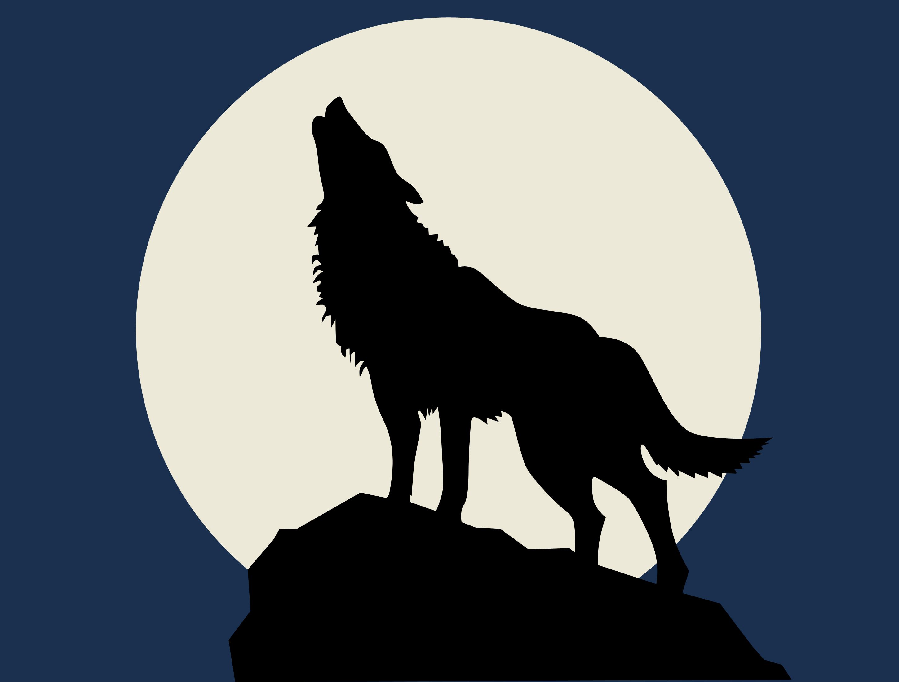 wolf howling at the full moon. Wolf howling at moon, Wolf howling, Wolf silhouette