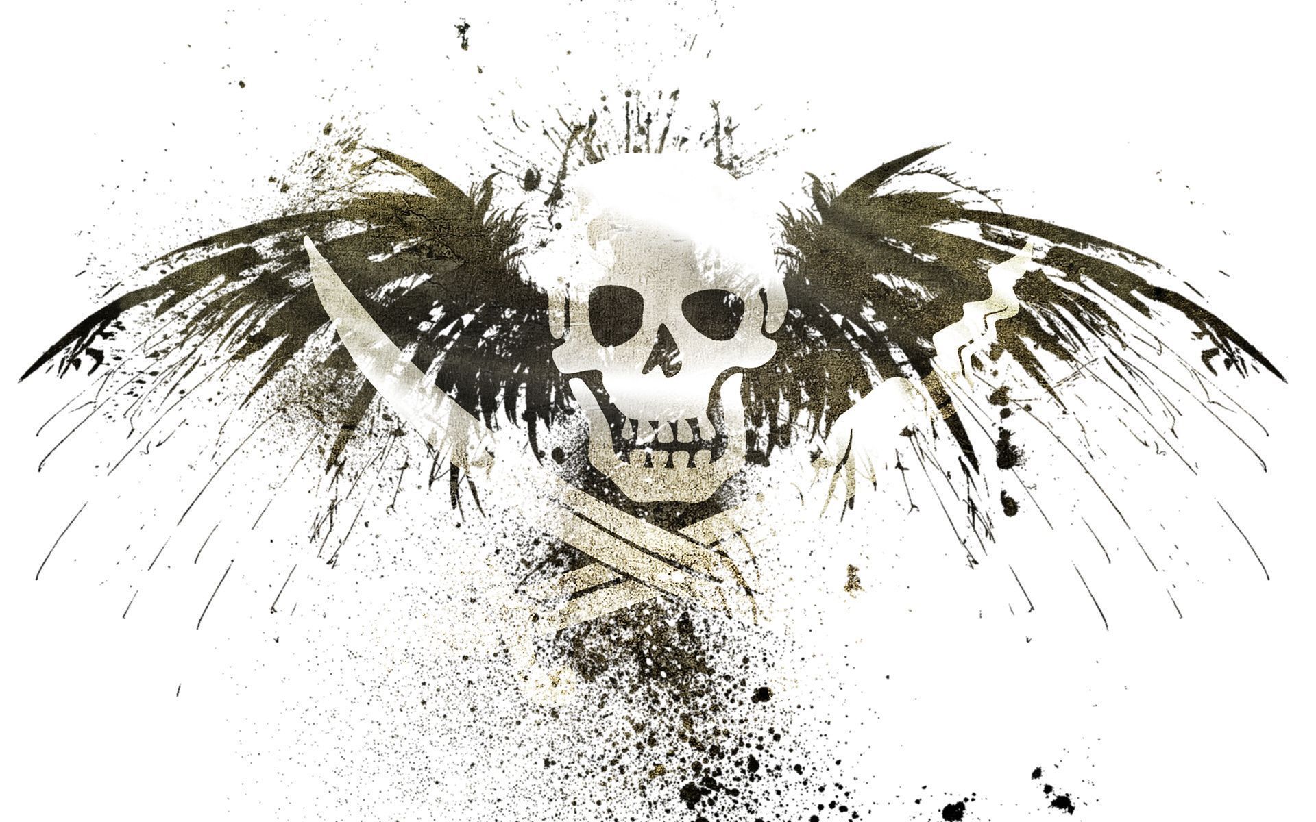 skulls, pirates, eagles, flags, skull and crossbones - Background