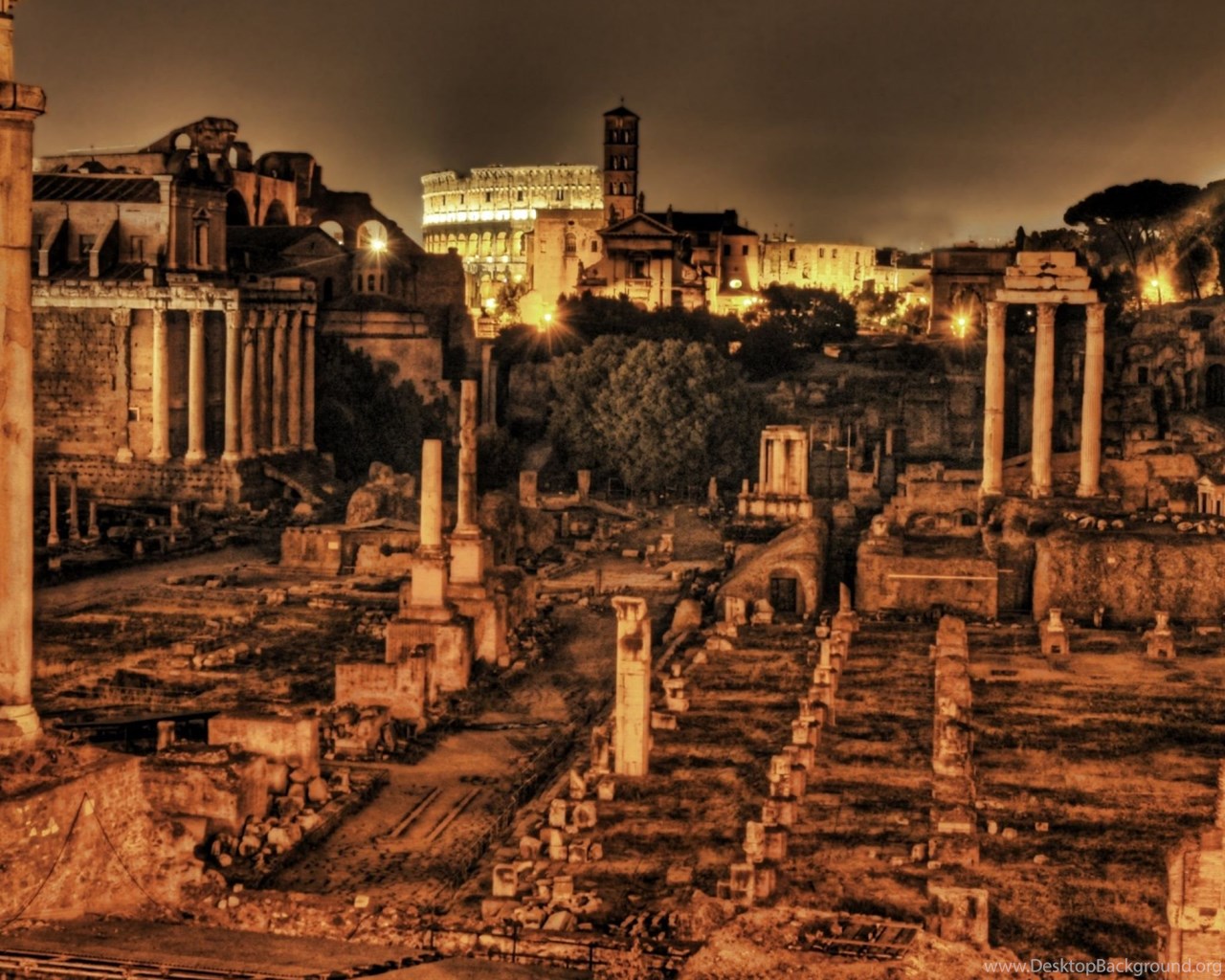 Ancient Roman Forum iPad 4 & Air Wallpaper Desktop Background