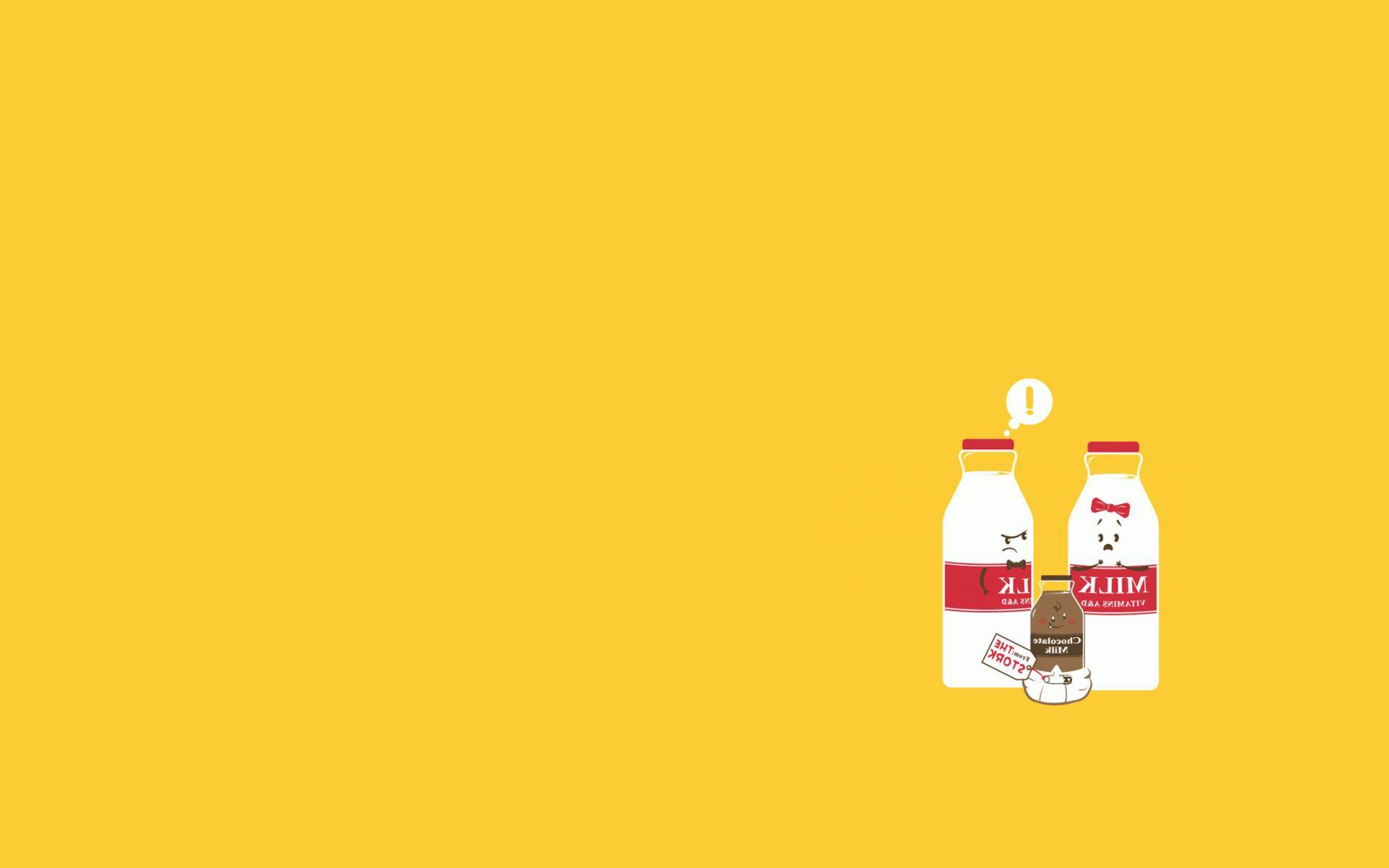 bottles, Milk, Humor, Minimalism Wallpaper HD / Desktop and Mobile Background