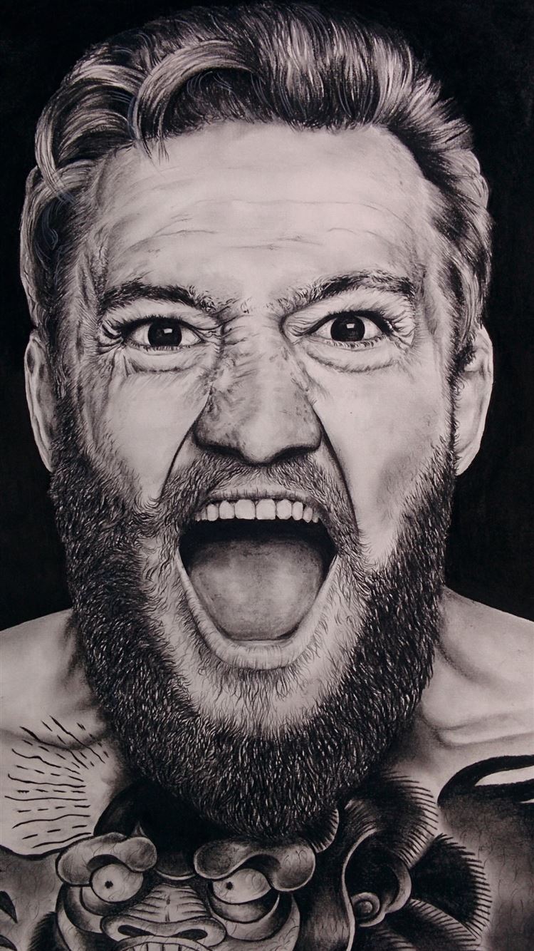 Conor McGregor Portrait Pencil and Graphite A2 htt. iPhone 8 Wallpaper Free Download