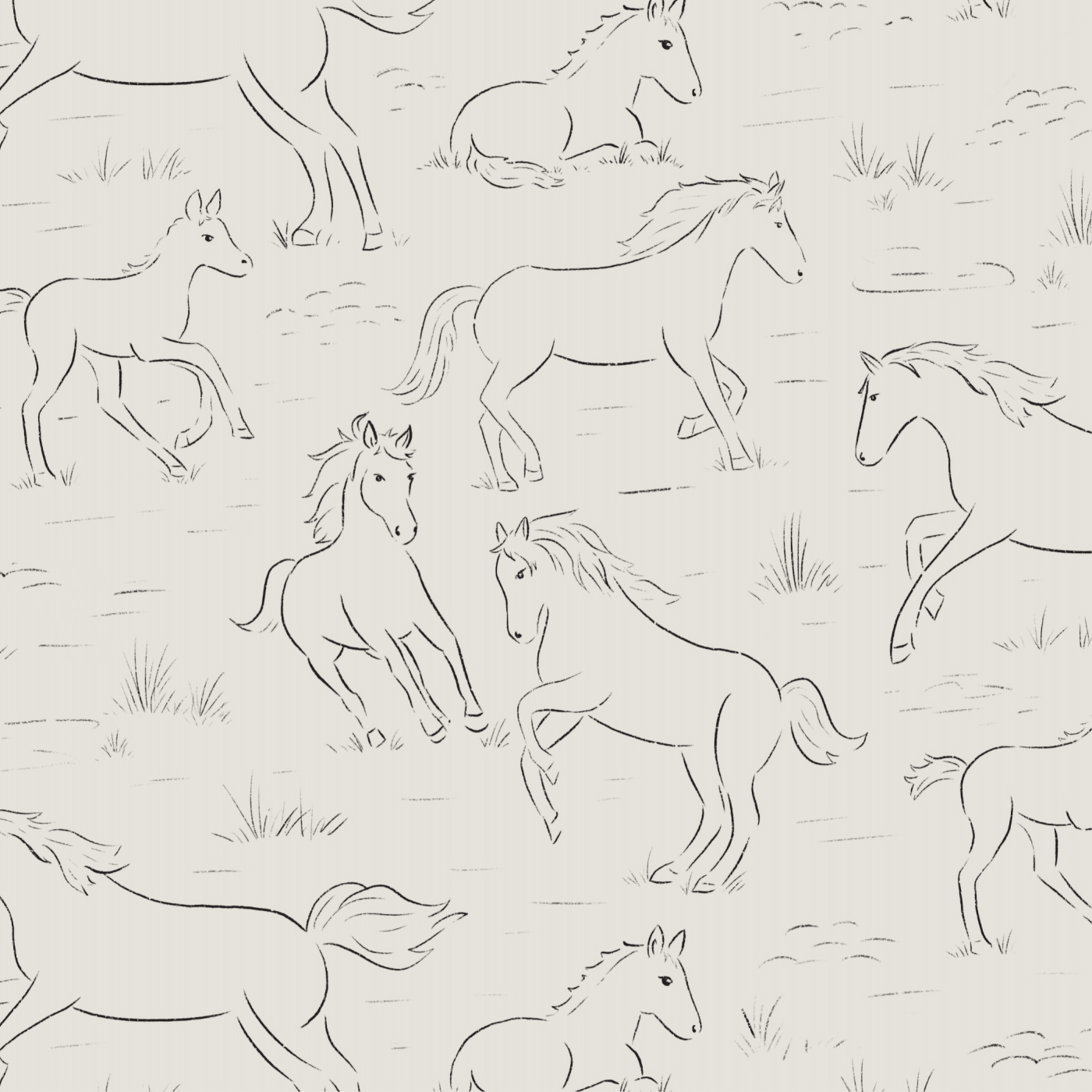 Horses & Foals Peel And Stick Removable Wallpaper. Love vs. Design