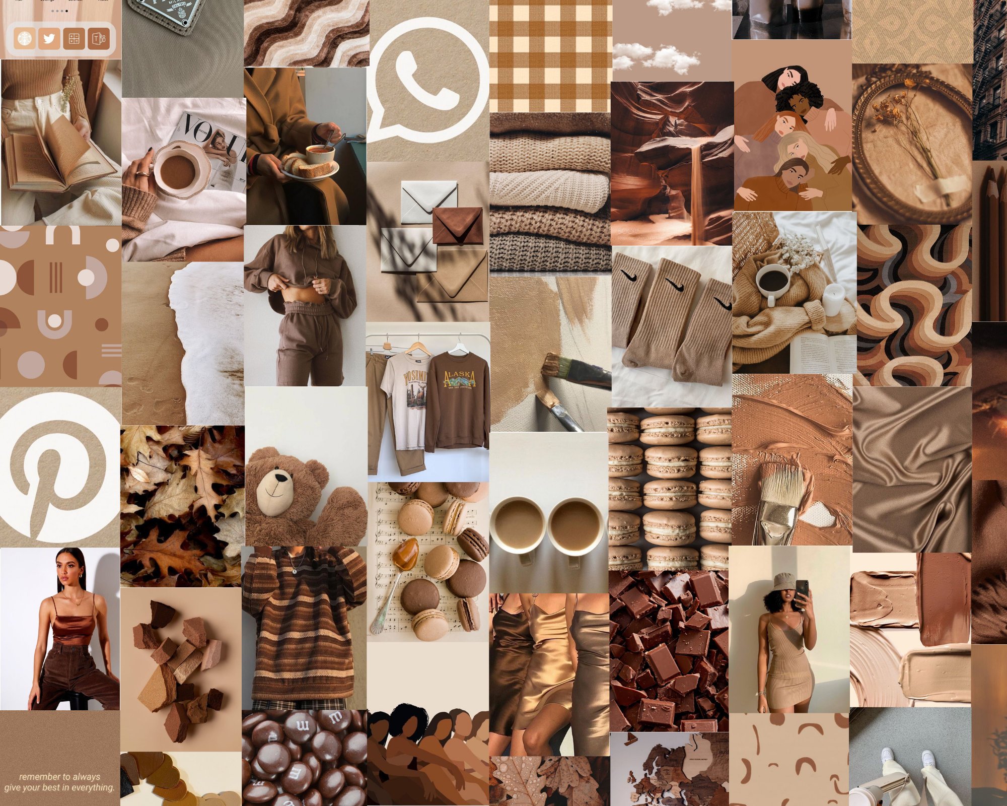 Brown Aesthetic Collage Wallpapers Wallpaper Cave