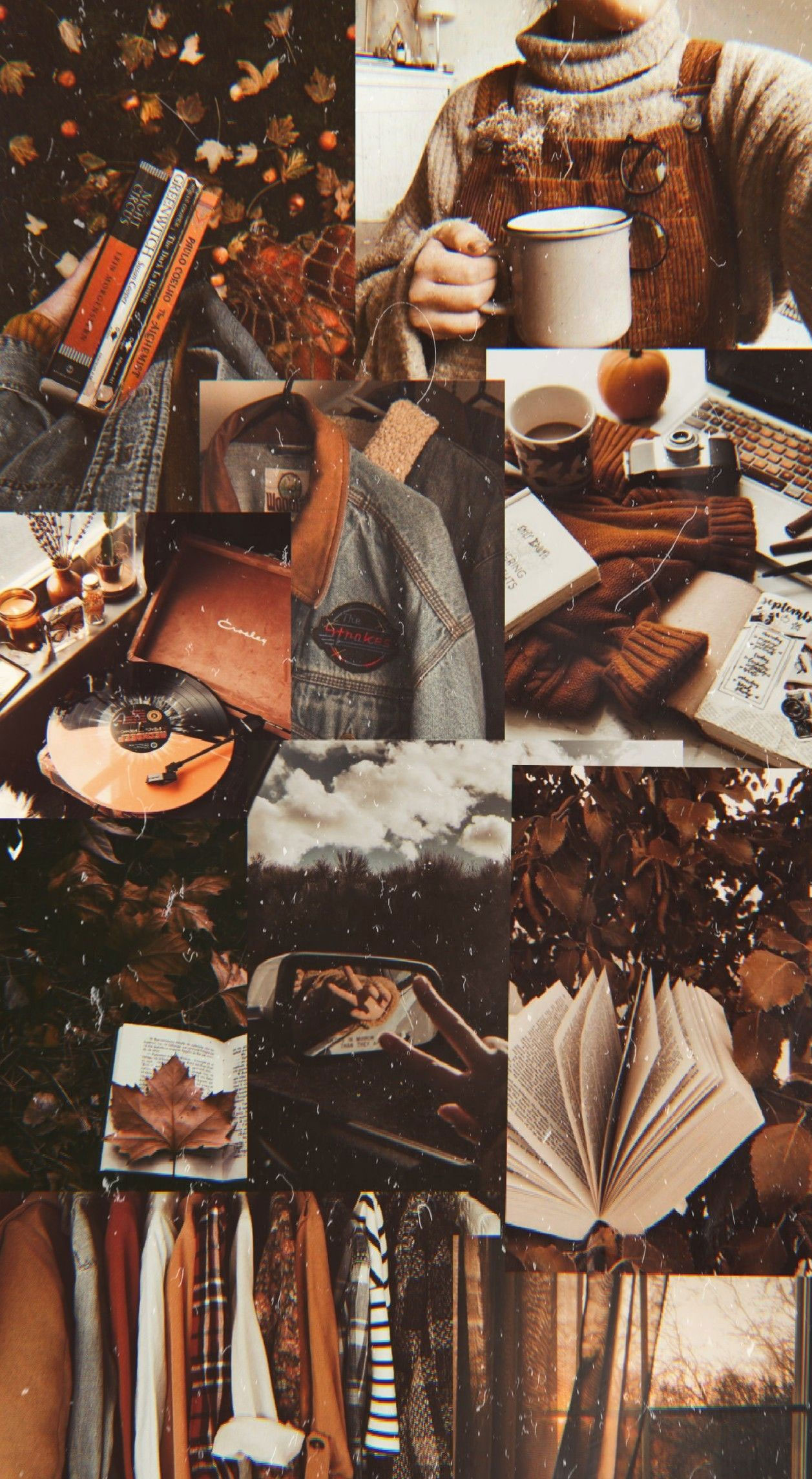 Cute Brown Aesthetic Wallpaper for Phone, Brown Autumn Collage I Take You. Wedding Readings. Wedding Ideas