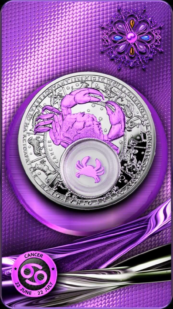 Piny Motyw Fioletowy. Zodiac signs cancer, All things purple, Cancer zodiac