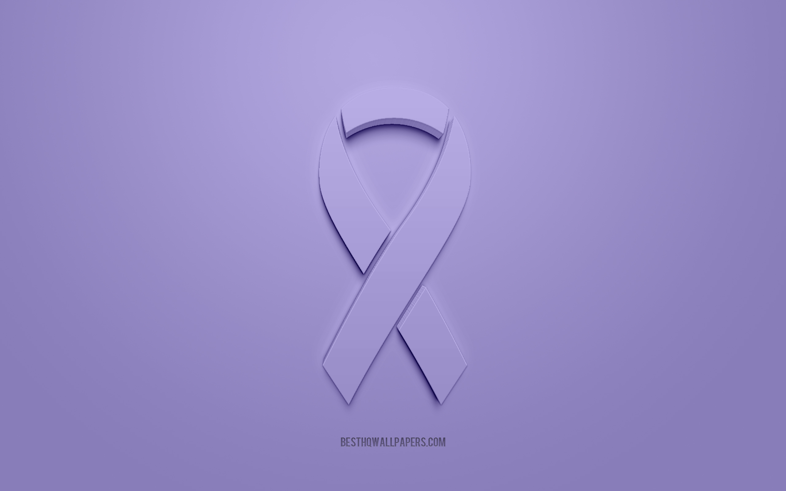 Download wallpaper Stomach Cancer ribbon, purple 3D ribbon, Stomach Cancer Awareness ribbon, Stomach Cancer, purple background, Cancer ribbons, Awareness ribbons for desktop with resolution 2560x1600. High Quality HD picture wallpaper