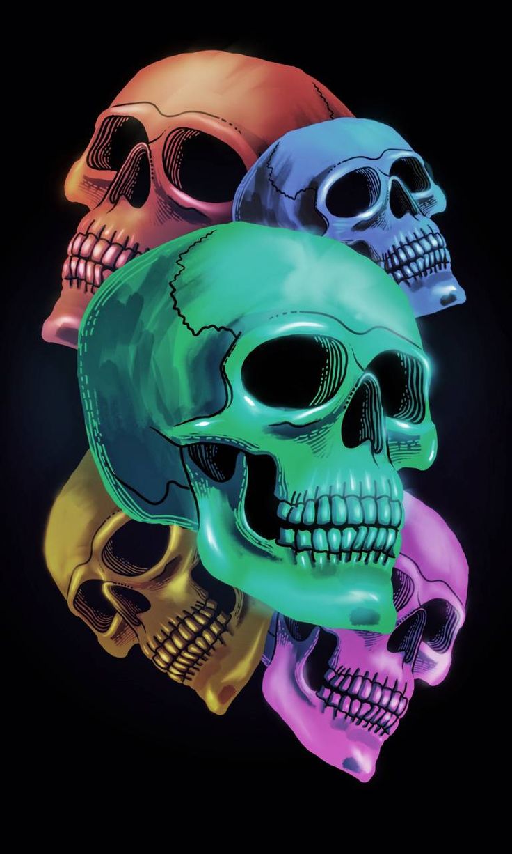 Shiny Five Dead Skulls wallpaper by My Name is Bone. Skull wallpaper, Skull wallpaper iphone, Skull artwork