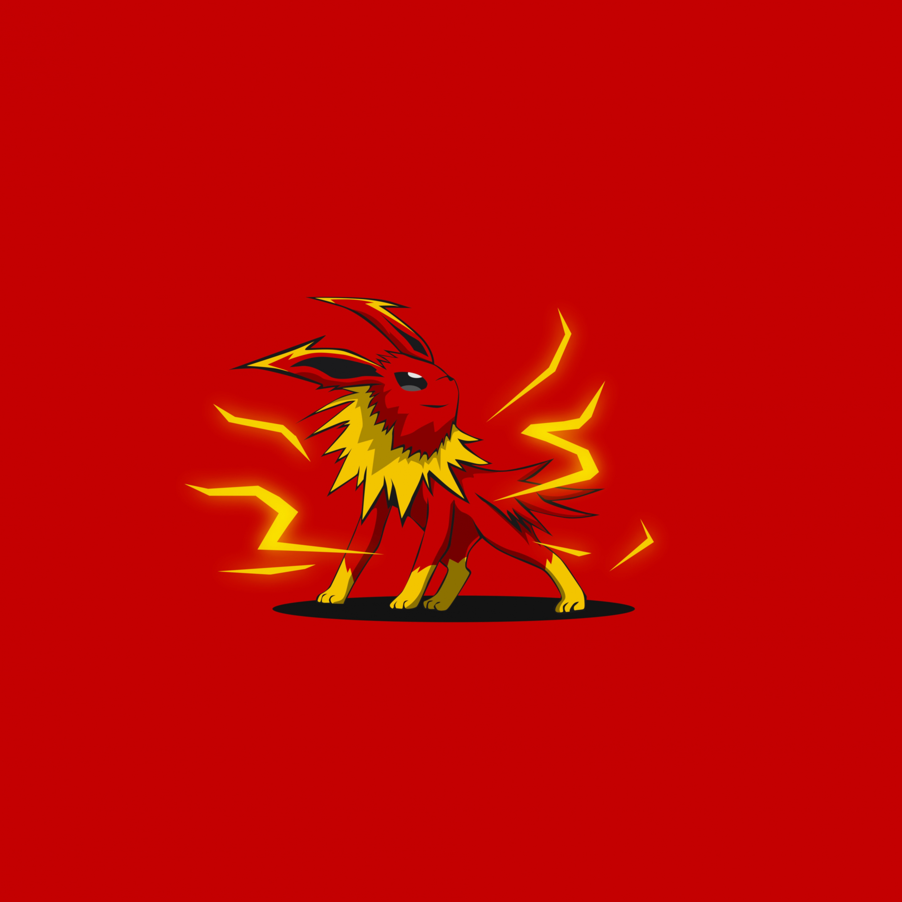 Download Jolteon, Pokémon, anime, minimal, art wallpaper, 2932x2932, iPad Pro Retina