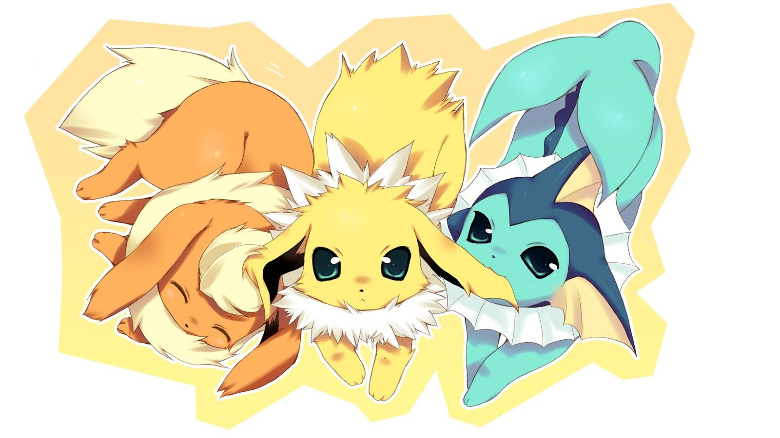Water Pokemon fire Flareon Eevee Vaporeon Jolteon Eeveelutions