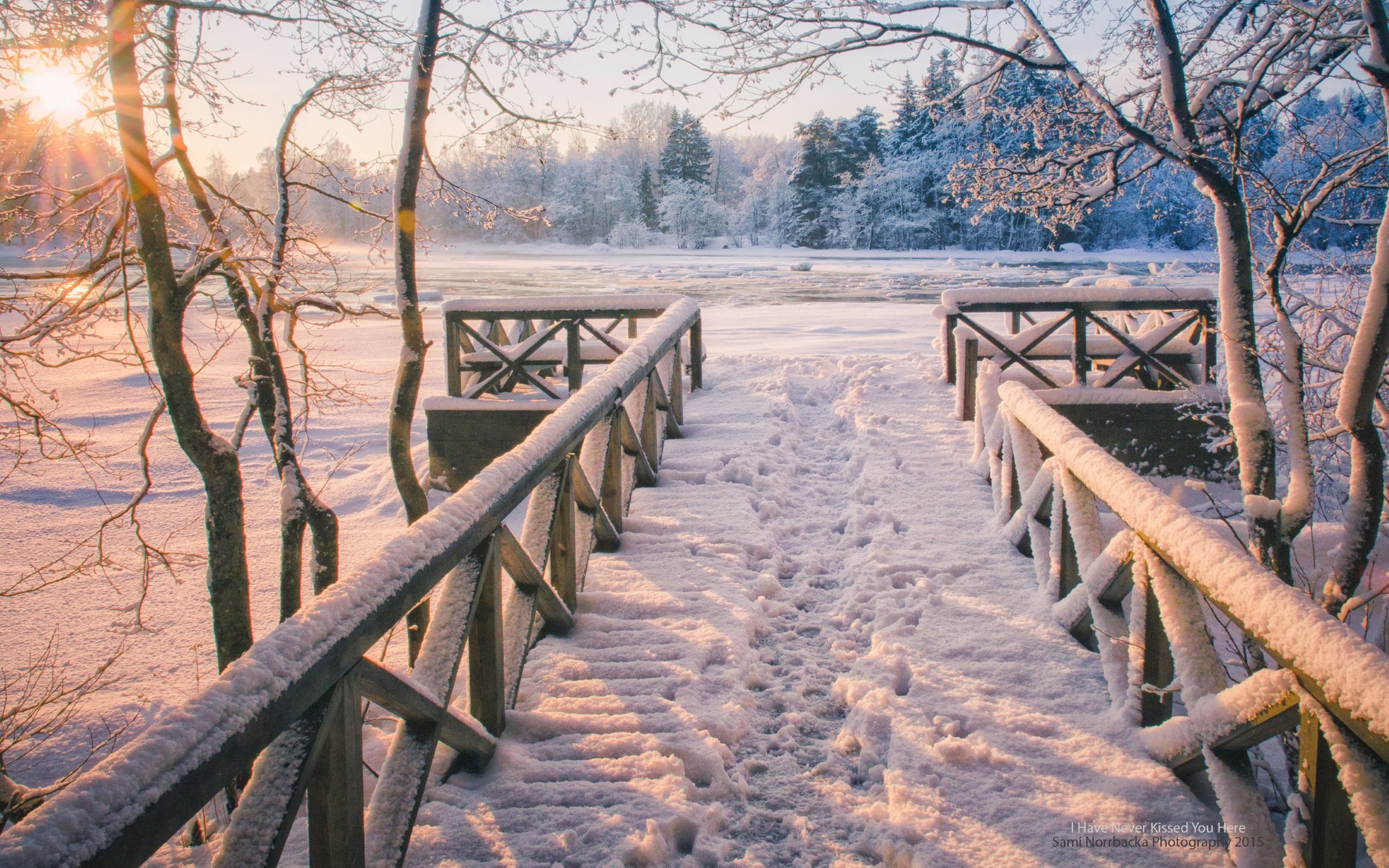 4K HD Wallpaper: Romantic Sunset in the cold Winter Â· Winter Landscape Picture Â·