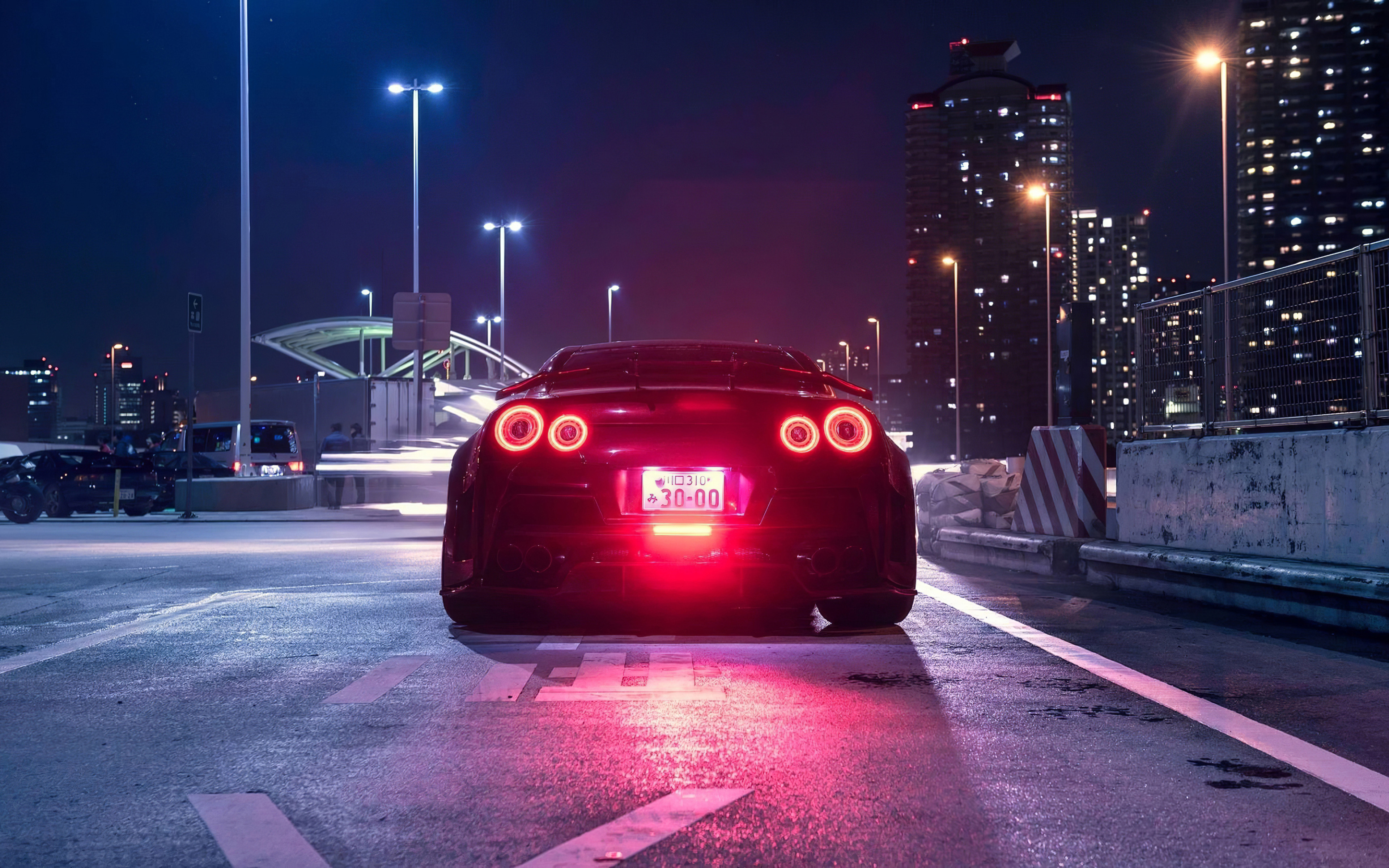 Download Wallpaper Nissan GT R, 4k, Back View, Tuning, 2021 Cars, R Supercars, Nightscapes, Nissan GTR, Japanese Cars, Nissan For Desktop With Resolution 3840x2400. High Quality HD Picture Wallpaper