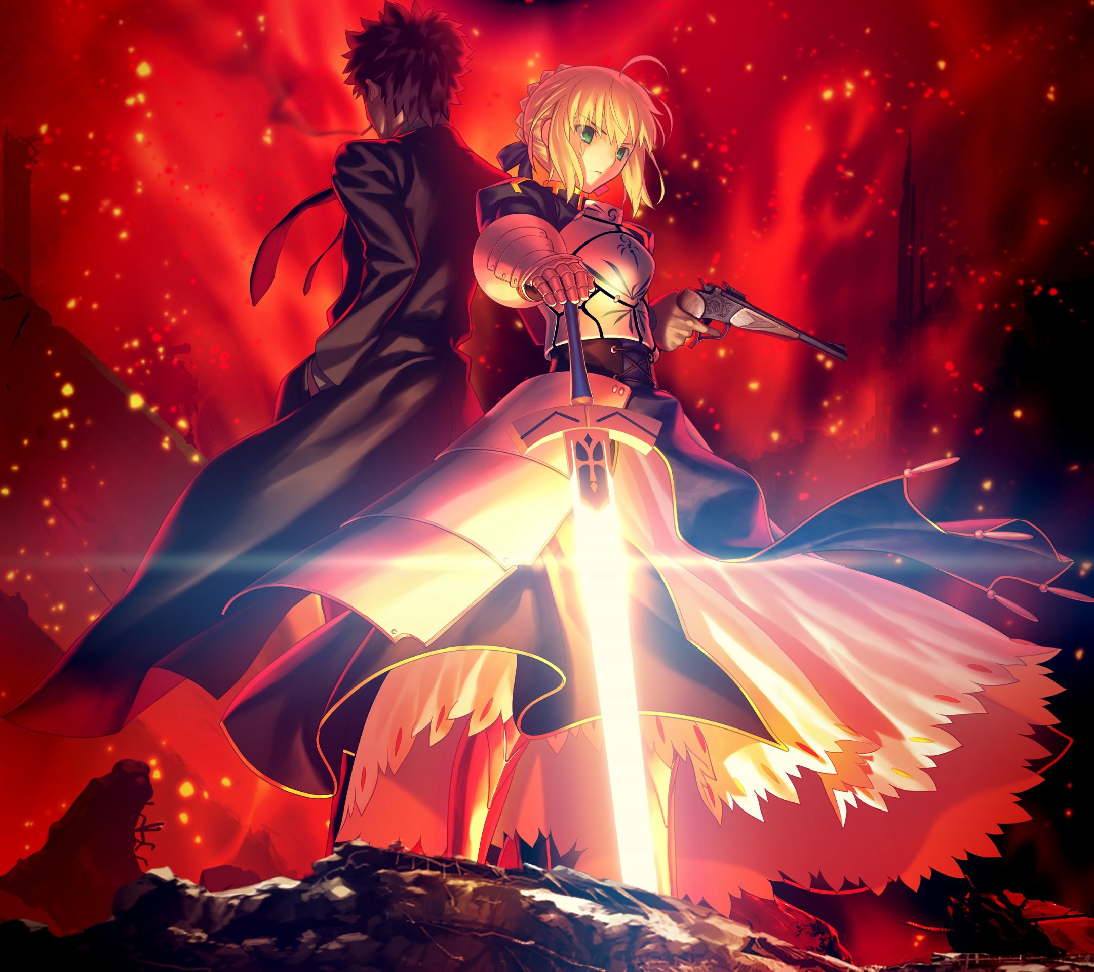 Fate Zero Saber Kirei Kotomine.Android Wallpaper 2160×1920