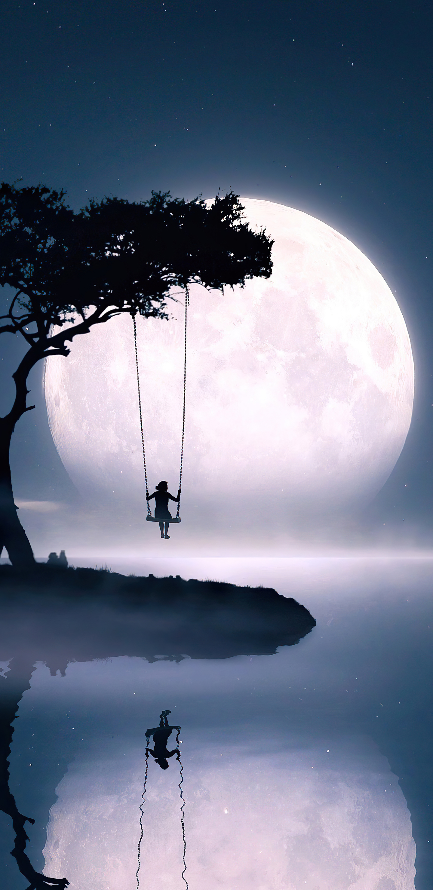 Swing Moon Girl Alone Samsung Galaxy Note S S SQHD HD 4k Wallpaper, Image, Background, Photo and Picture