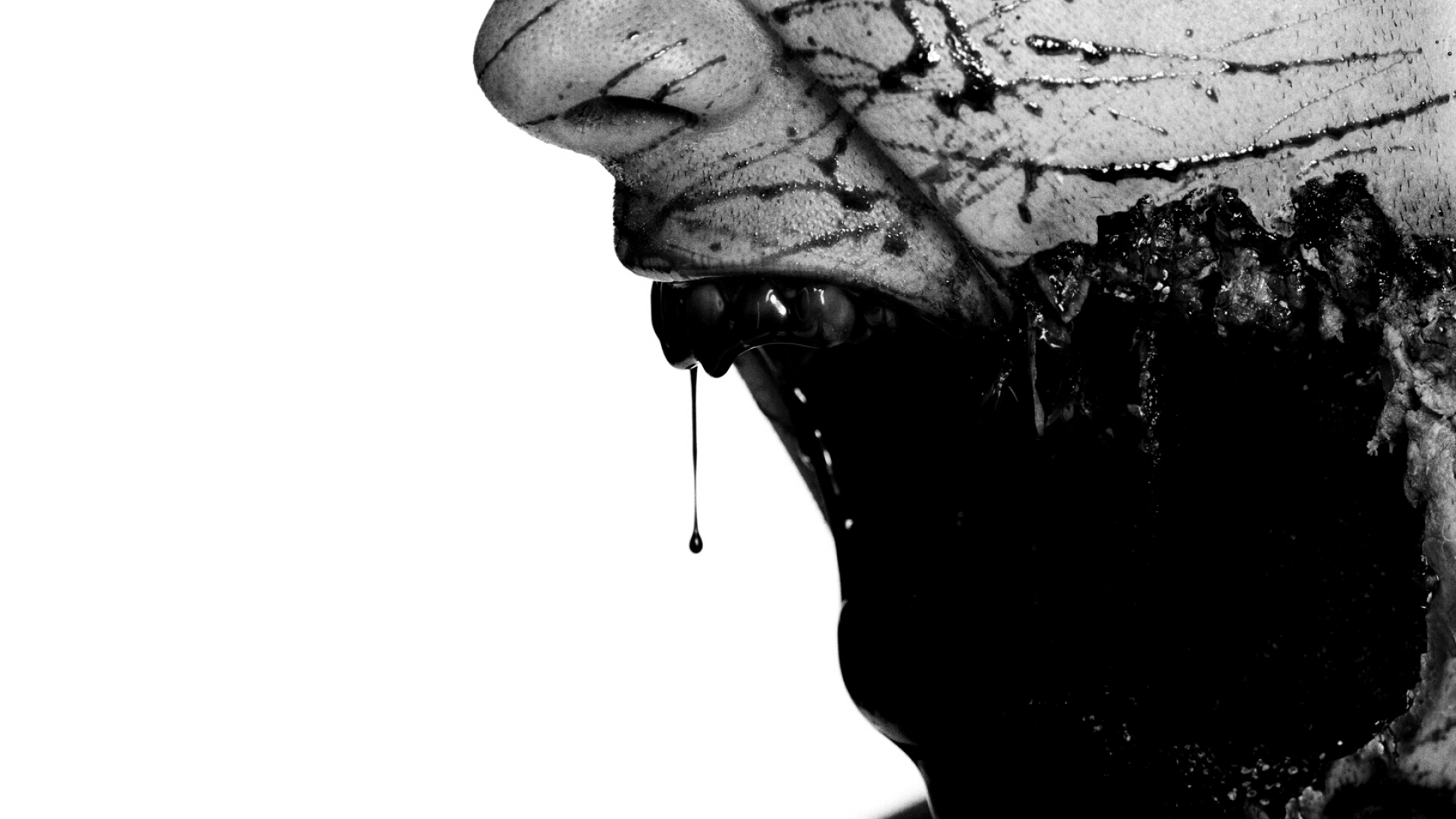 Scary Zombie Face Desktop Wallpaper 52290 1920x1080px