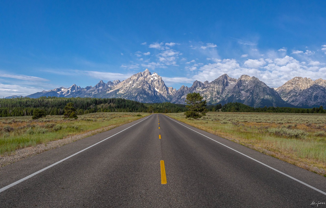 Wallpaper road, sky, mountains image for desktop, section пейзажи
