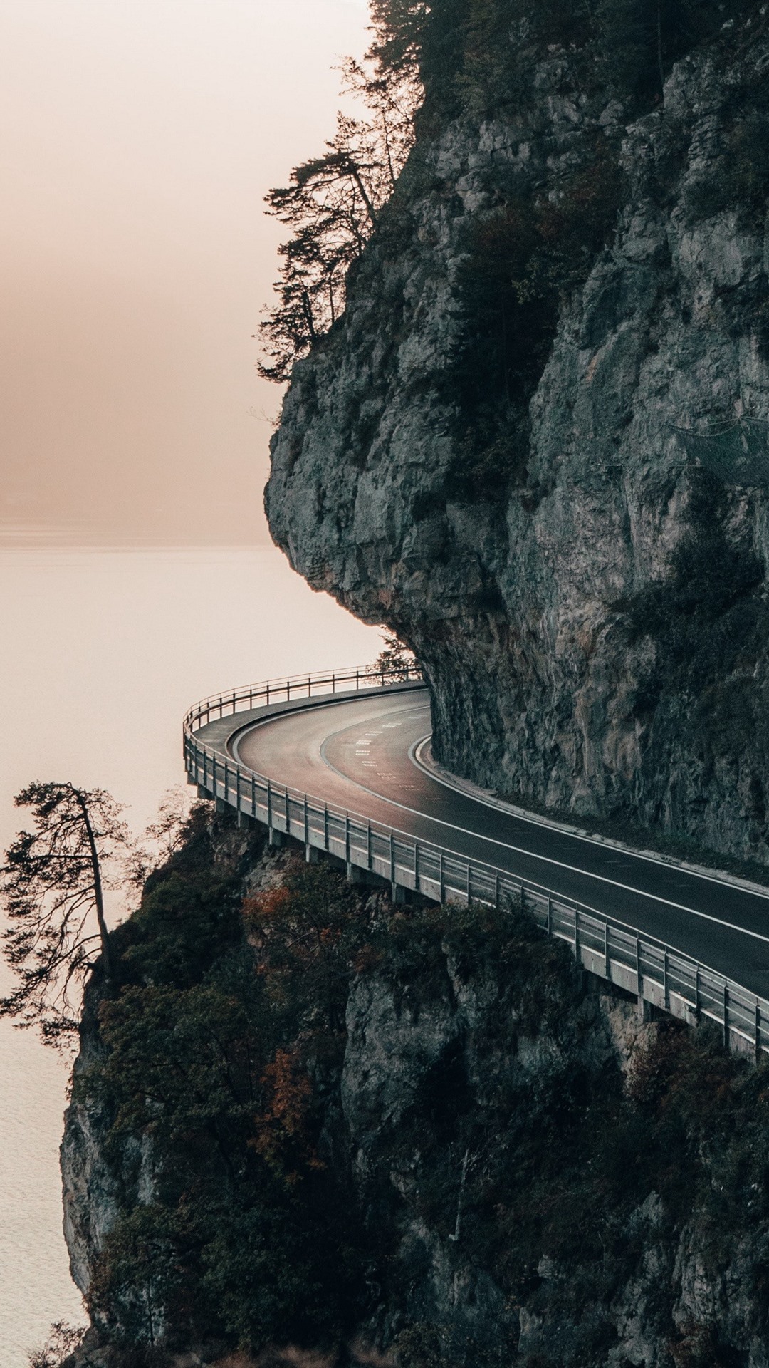 Wallpaper Mountain, road, cliff, river 3840x2160 UHD 4K Picture, Image