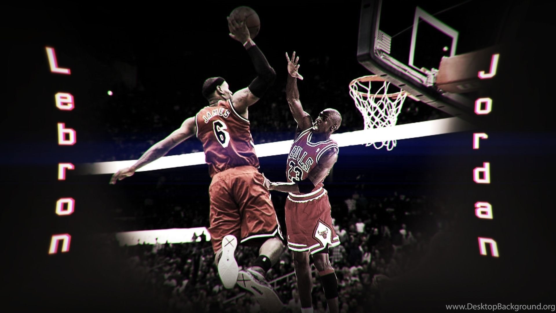 Lebron James Dunking On Michael Jordan By HardWorkRules Desktop Background