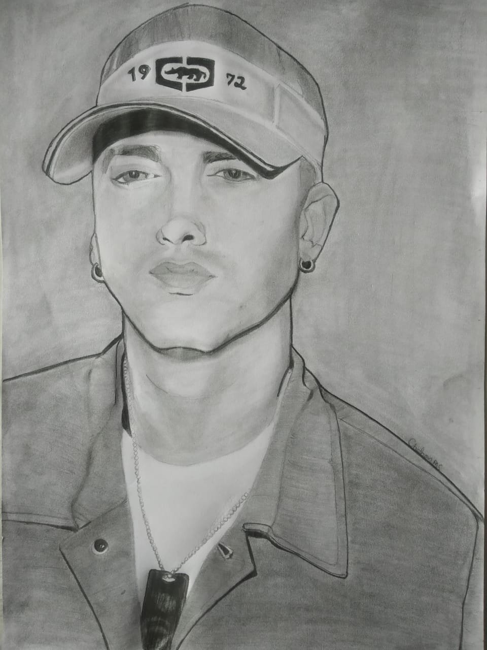 Eminem Drawing, Pencil, Sketch, Colorful, Realistic Art Image